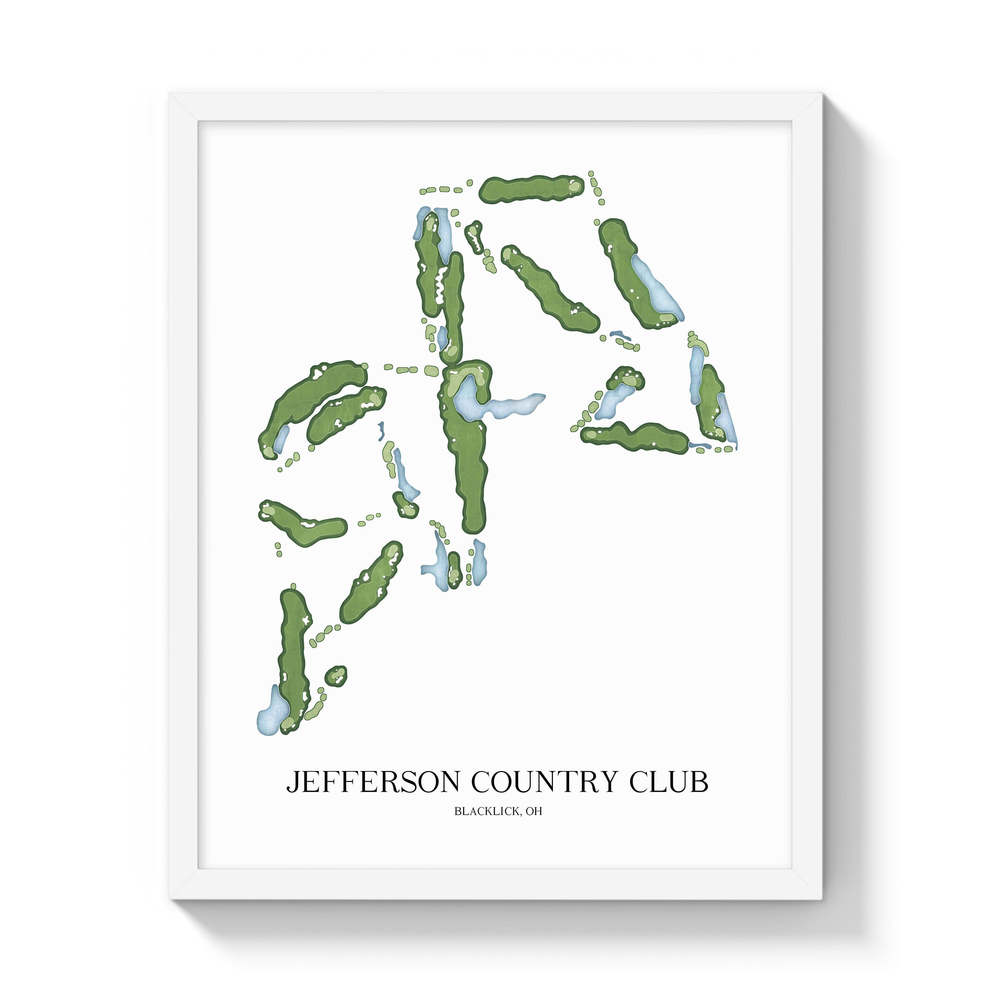 The 19th Hole Golf Shop - Golf Course Prints - Jefferson Country Club Golf Course Map Golf Map