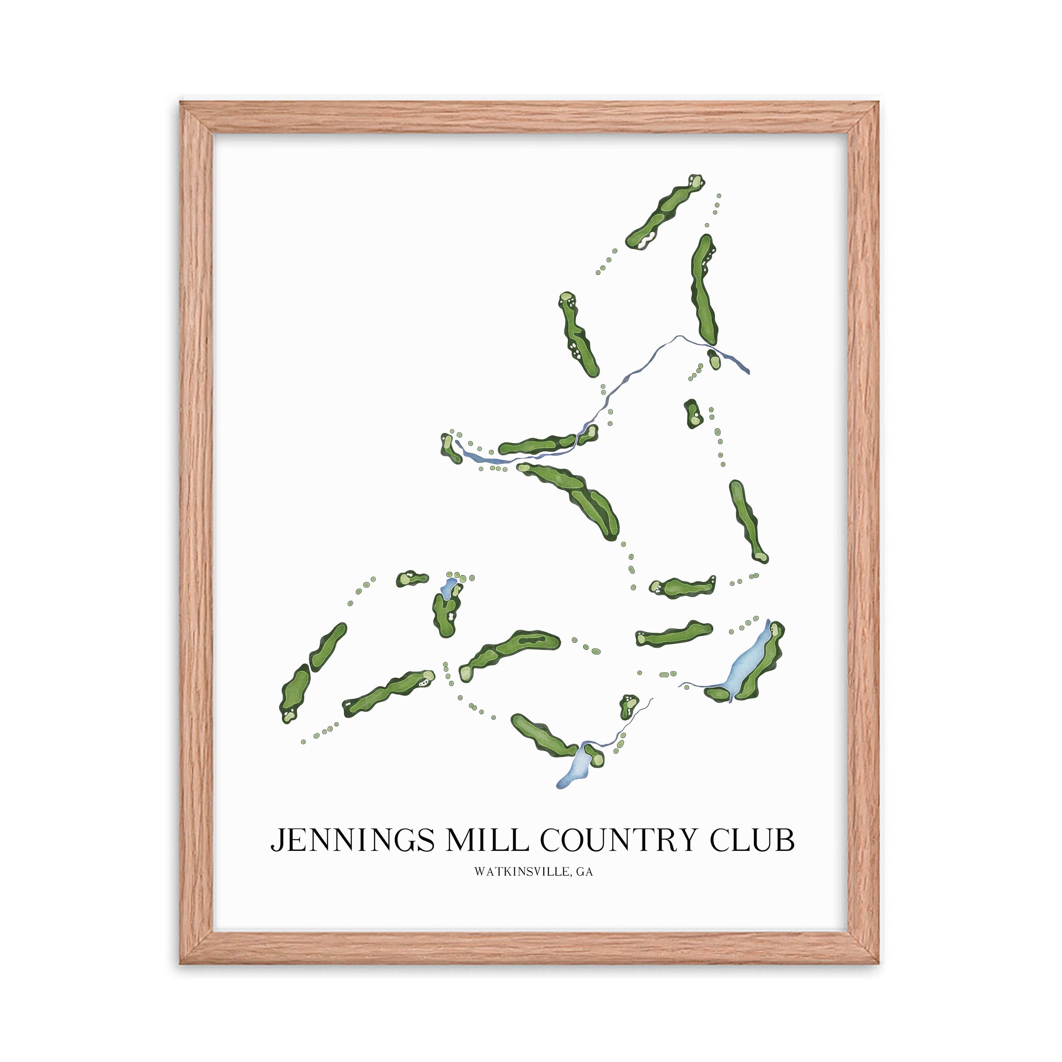 The 19th Hole Golf Shop - Golf Course Prints - Jennings Mill Country Club Golf Course Map Golf Map