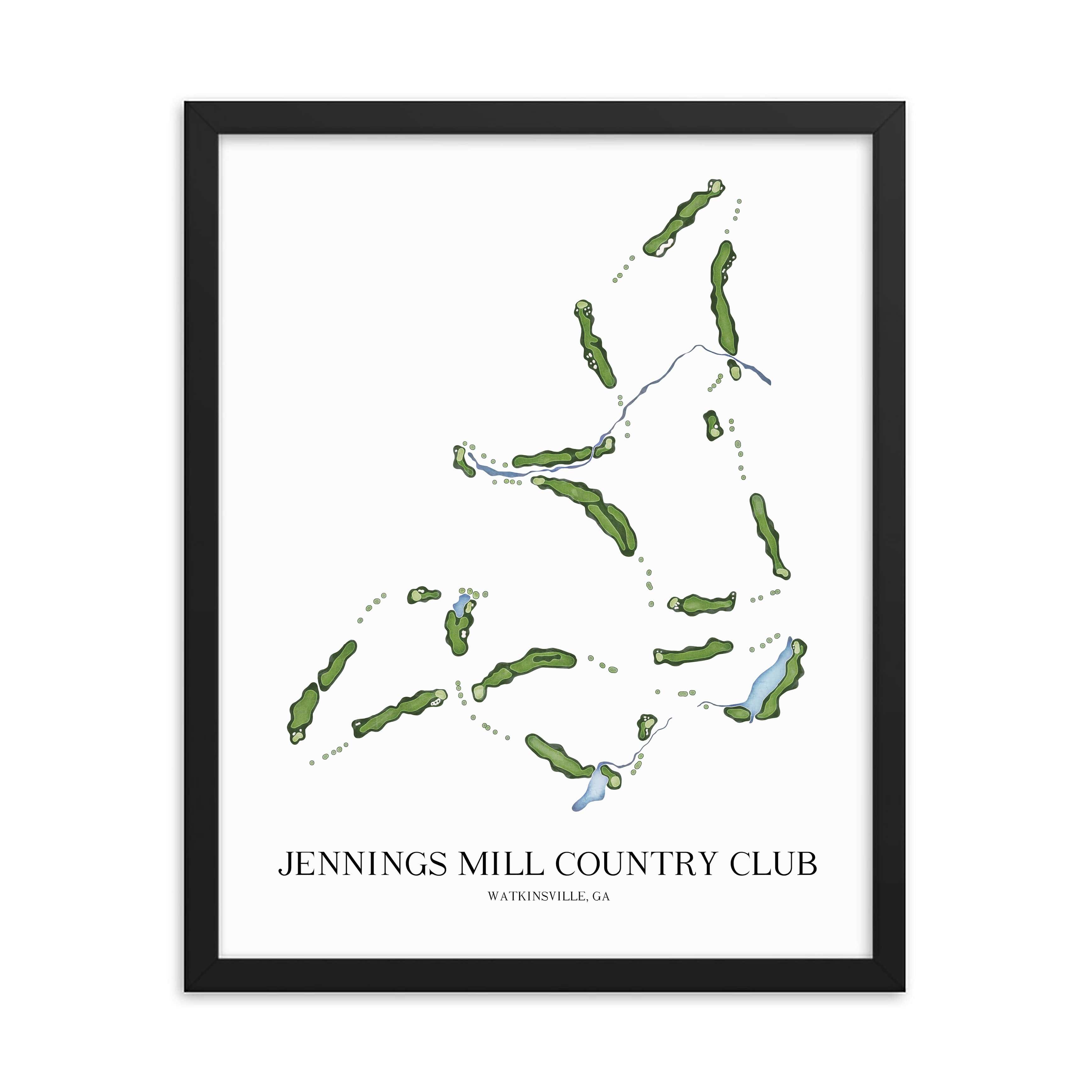 The 19th Hole Golf Shop - Golf Course Prints - Jennings Mill Country Club Golf Course Map Golf Map
