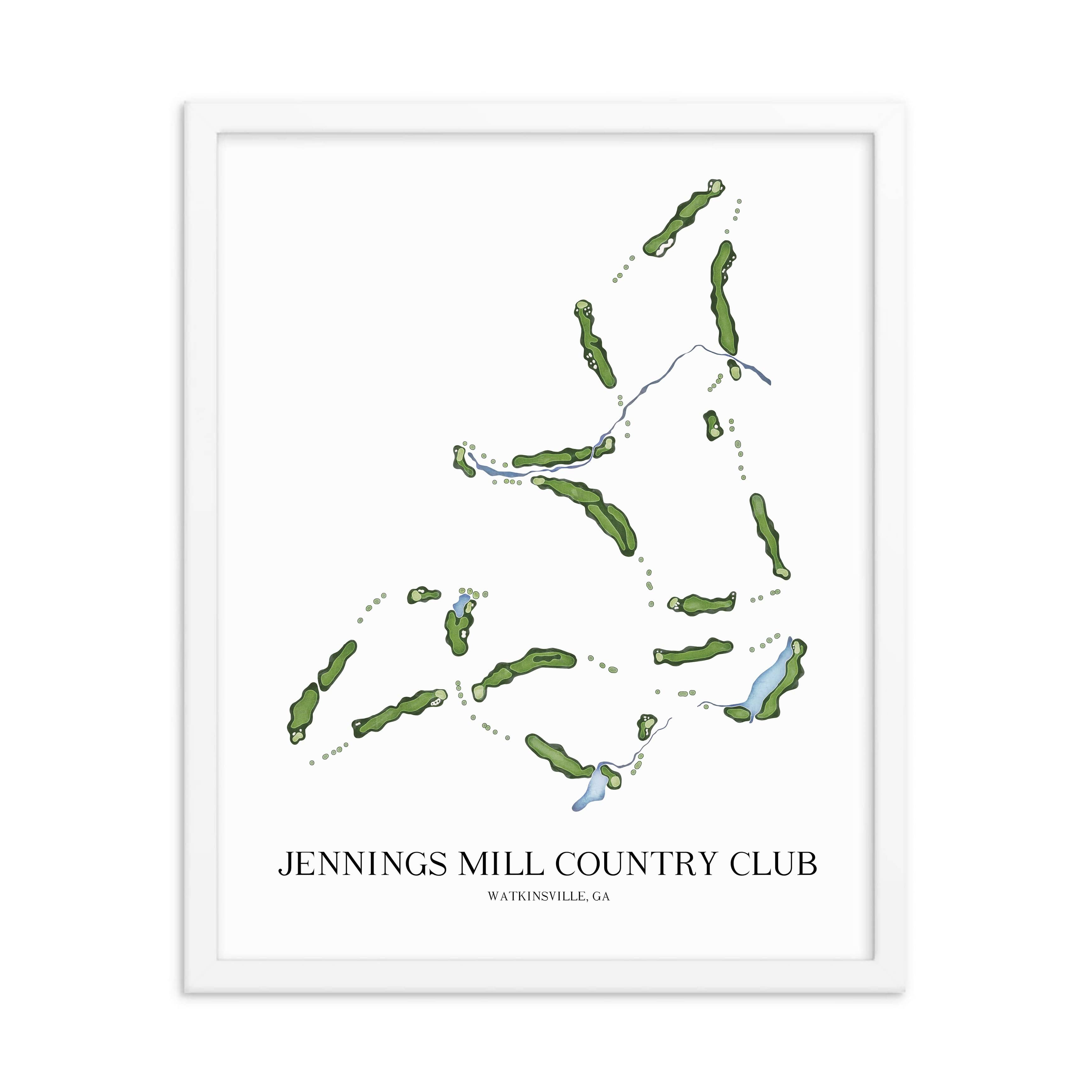 The 19th Hole Golf Shop - Golf Course Prints - Jennings Mill Country Club Golf Course Map Golf Map