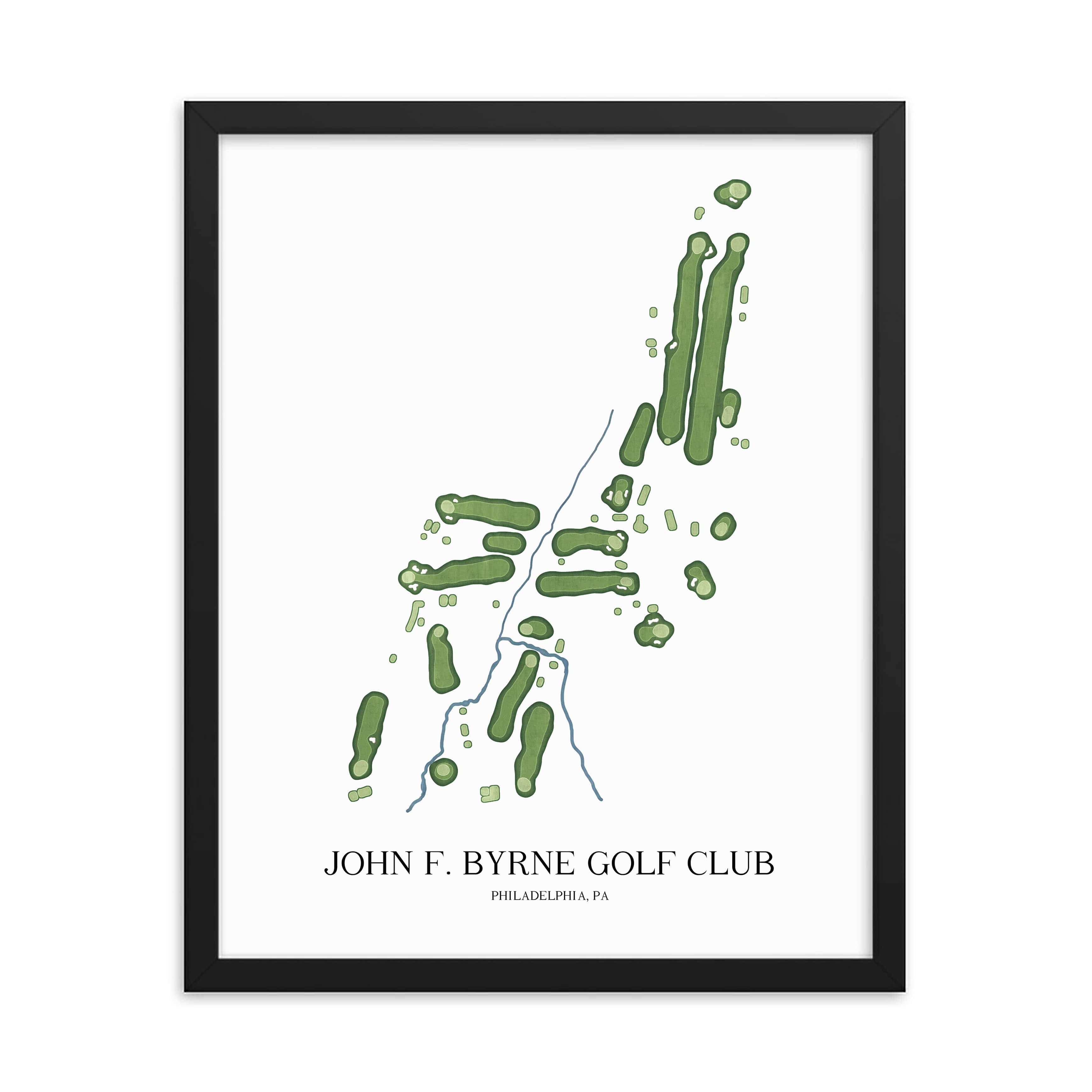 The 19th Hole Golf Shop - Golf Course Prints - John F. Byrne Golf Club Golf Course Map Golf Map