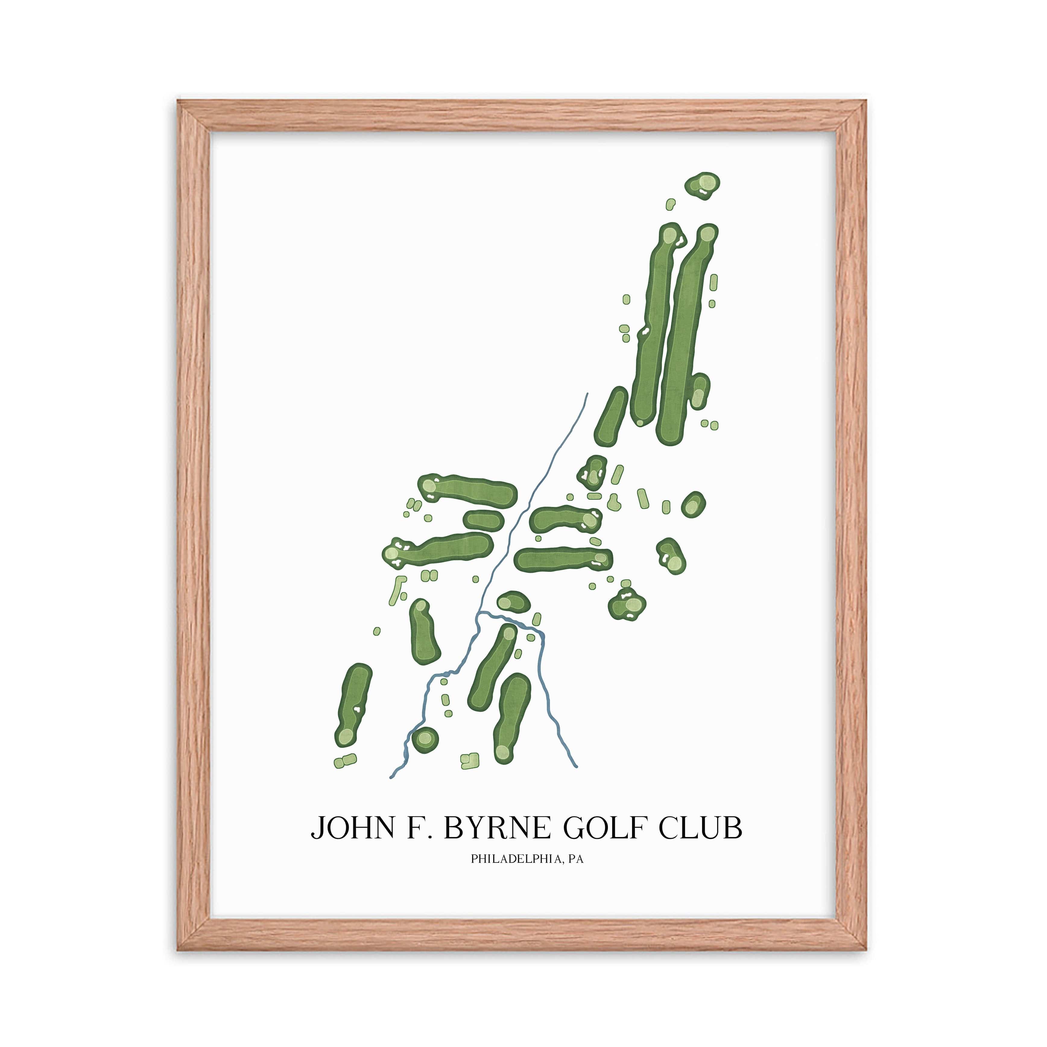 The 19th Hole Golf Shop - Golf Course Prints - John F. Byrne Golf Club Golf Course Map Golf Map
