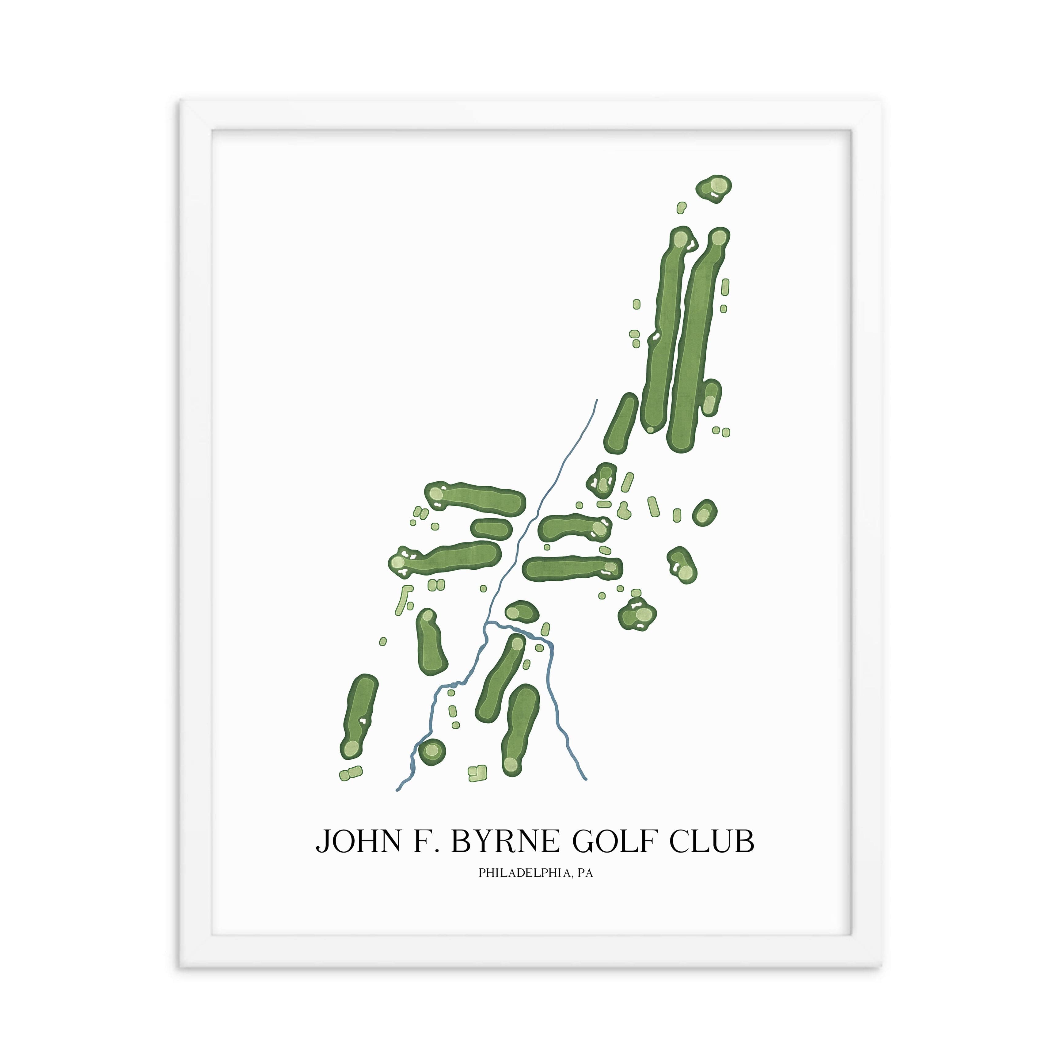 The 19th Hole Golf Shop - Golf Course Prints - John F. Byrne Golf Club Golf Course Map Golf Map