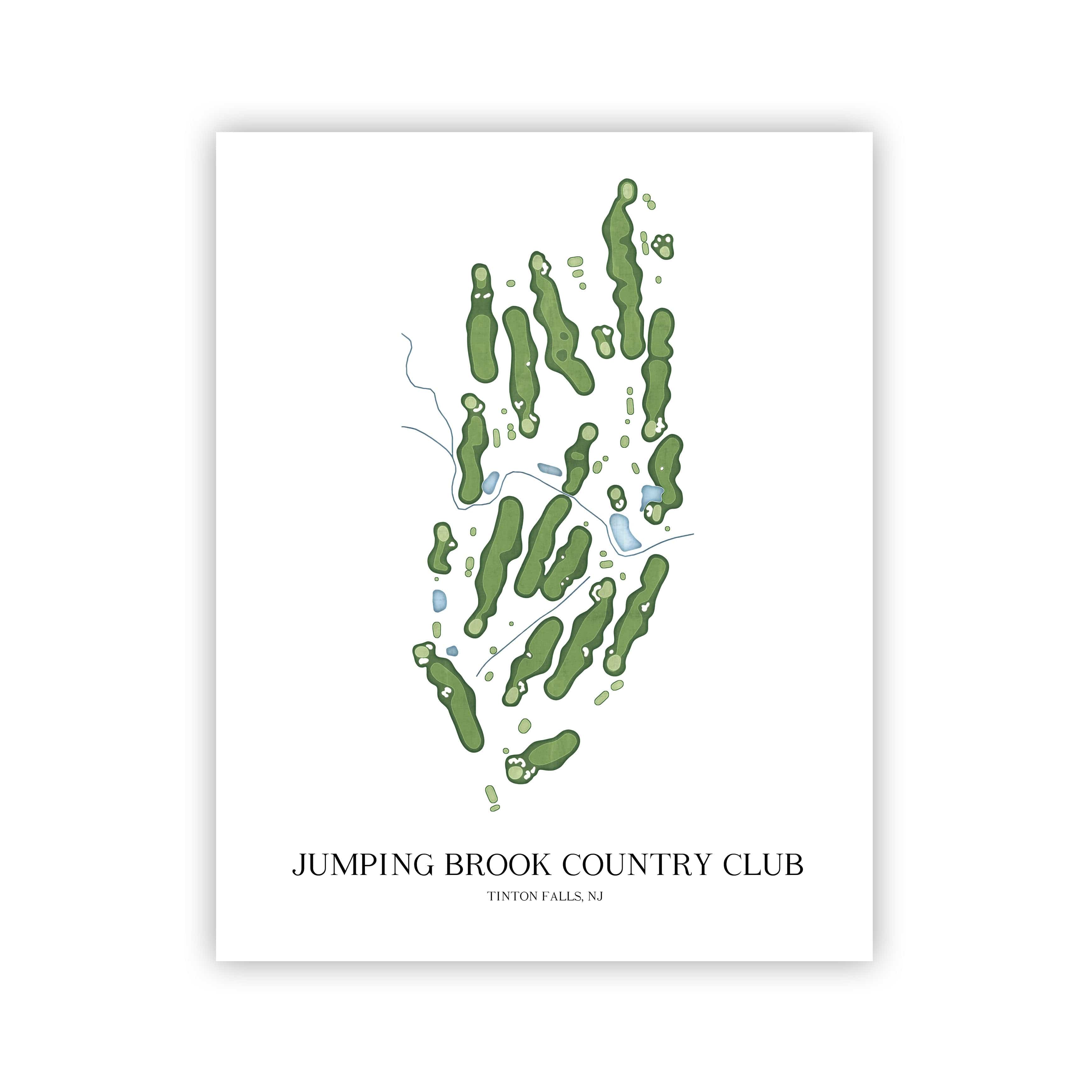 The 19th Hole Golf Shop - Golf Course Prints - Jumping Brook Country Club Golf Course Map Golf Map