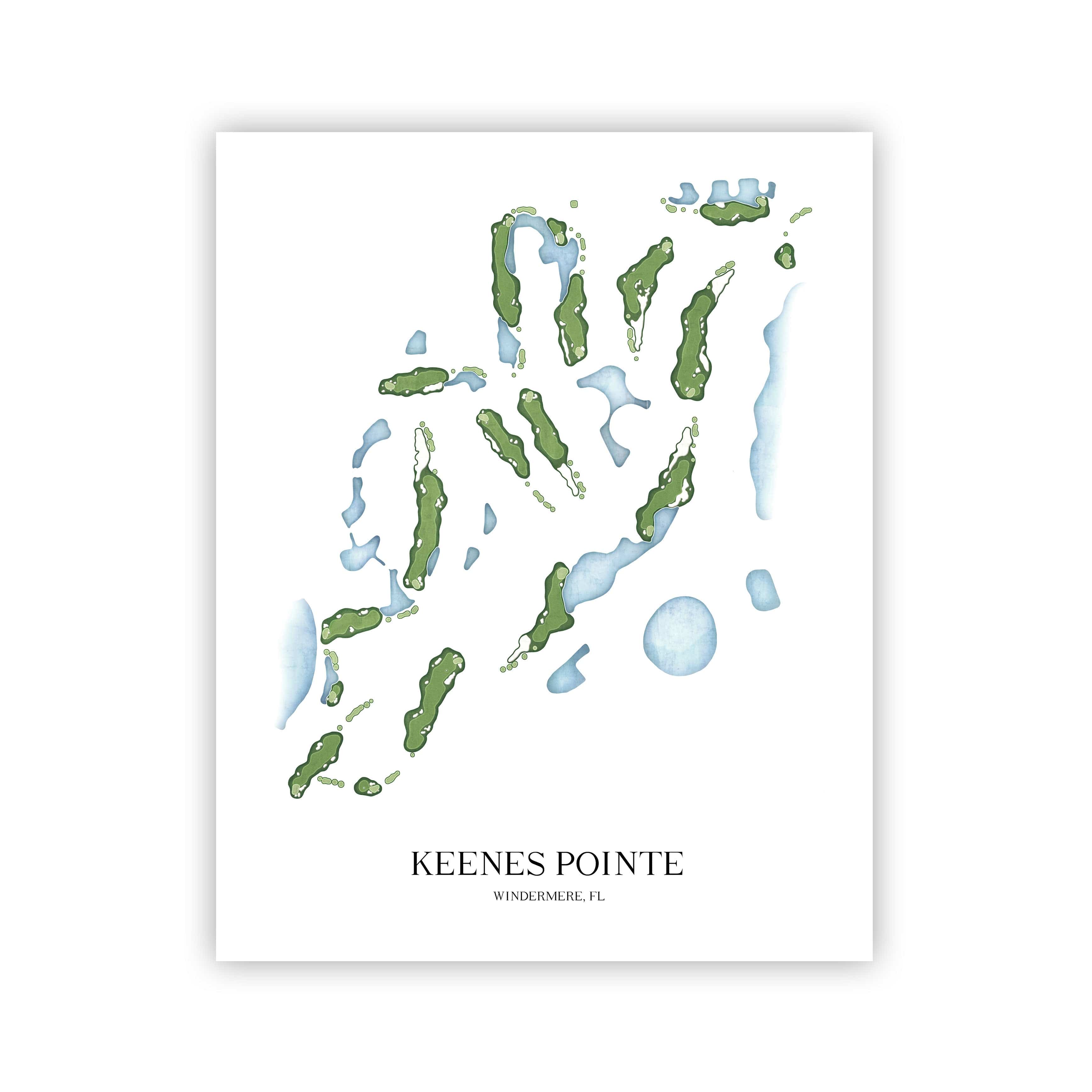 The 19th Hole Golf Shop - Golf Course Prints - Keenes Pointe Golf Course Map Golf Map
