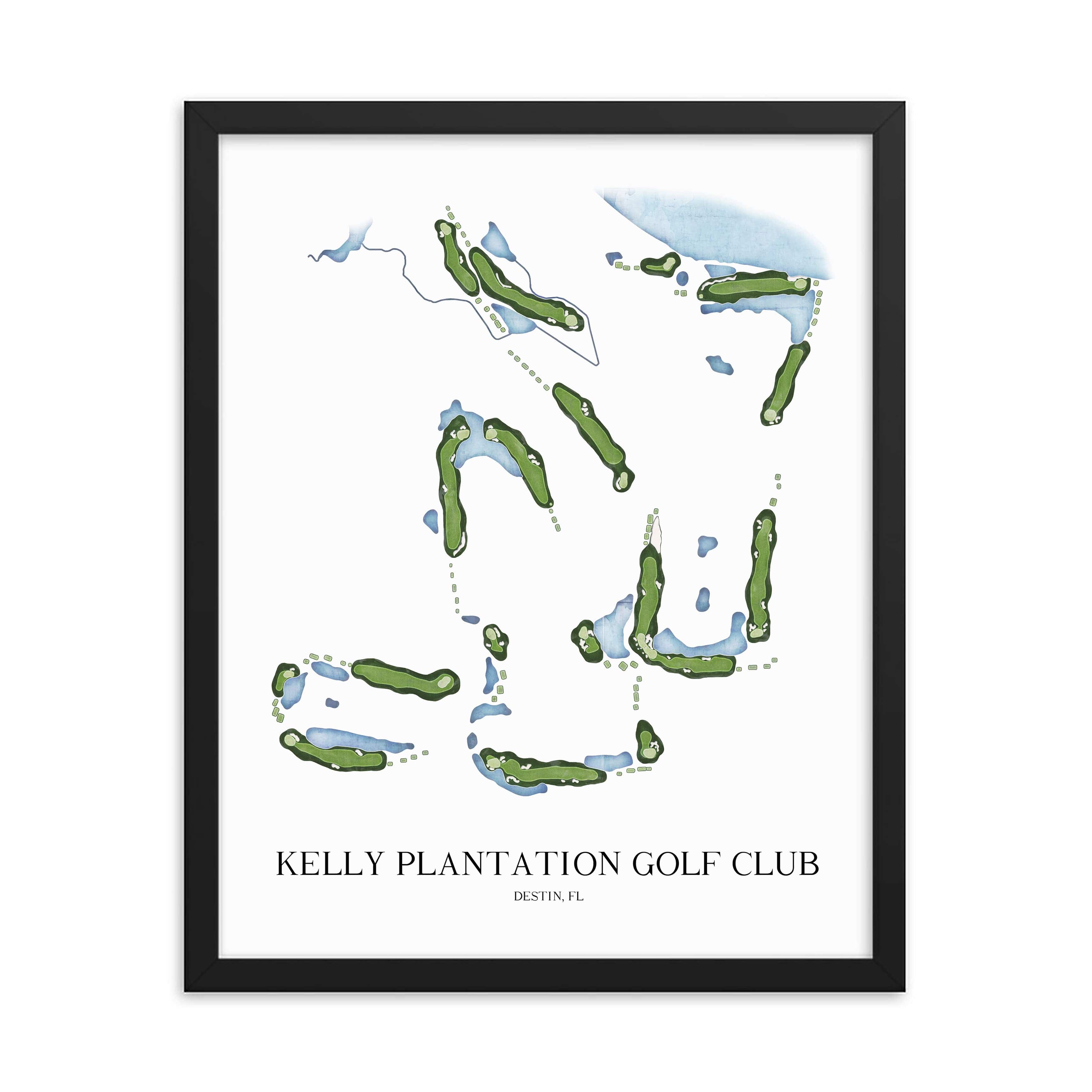 The 19th Hole Golf Shop - Golf Course Prints - Kelly Plantation Club Golf Course Map Golf Map