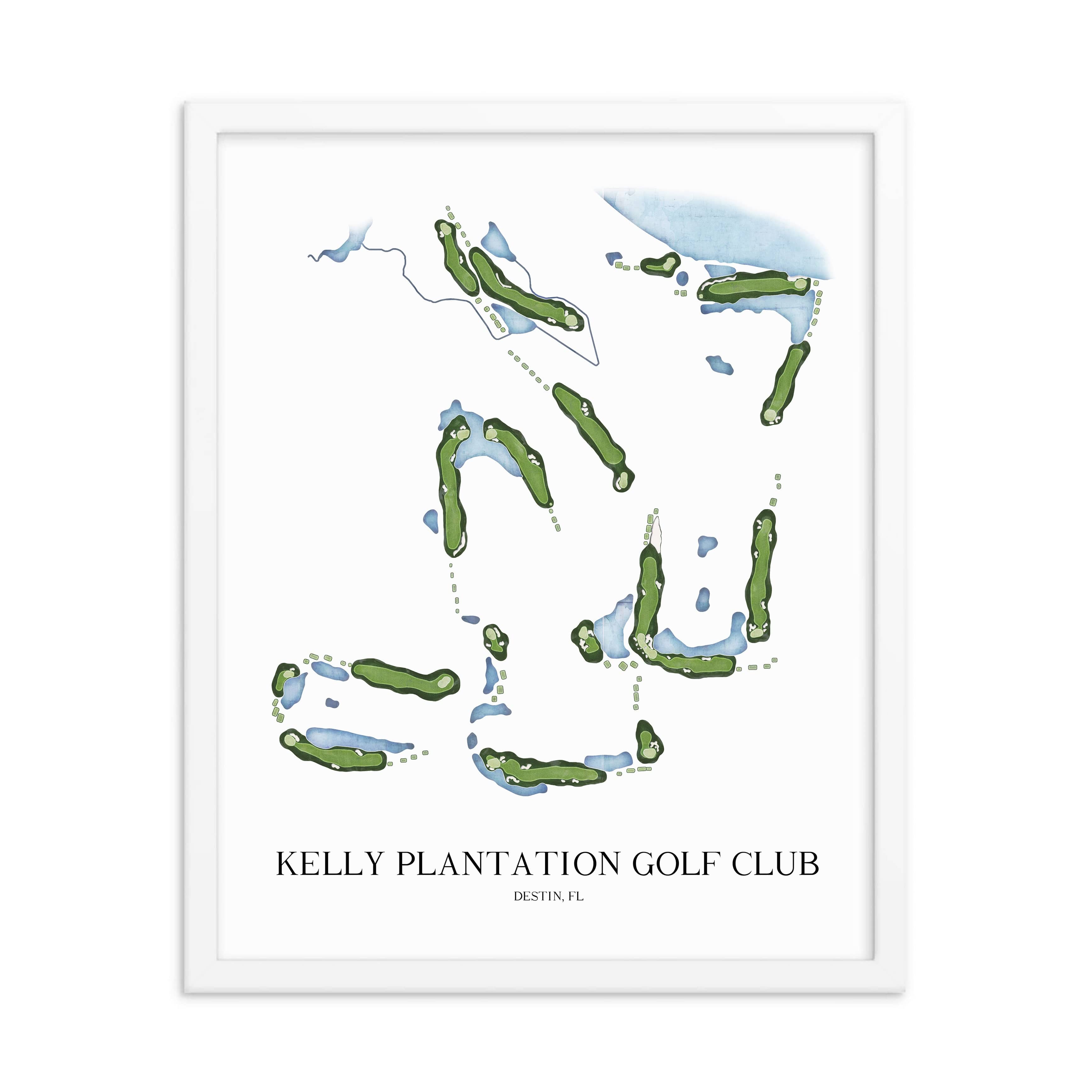 The 19th Hole Golf Shop - Golf Course Prints - Kelly Plantation Club Golf Course Map Golf Map
