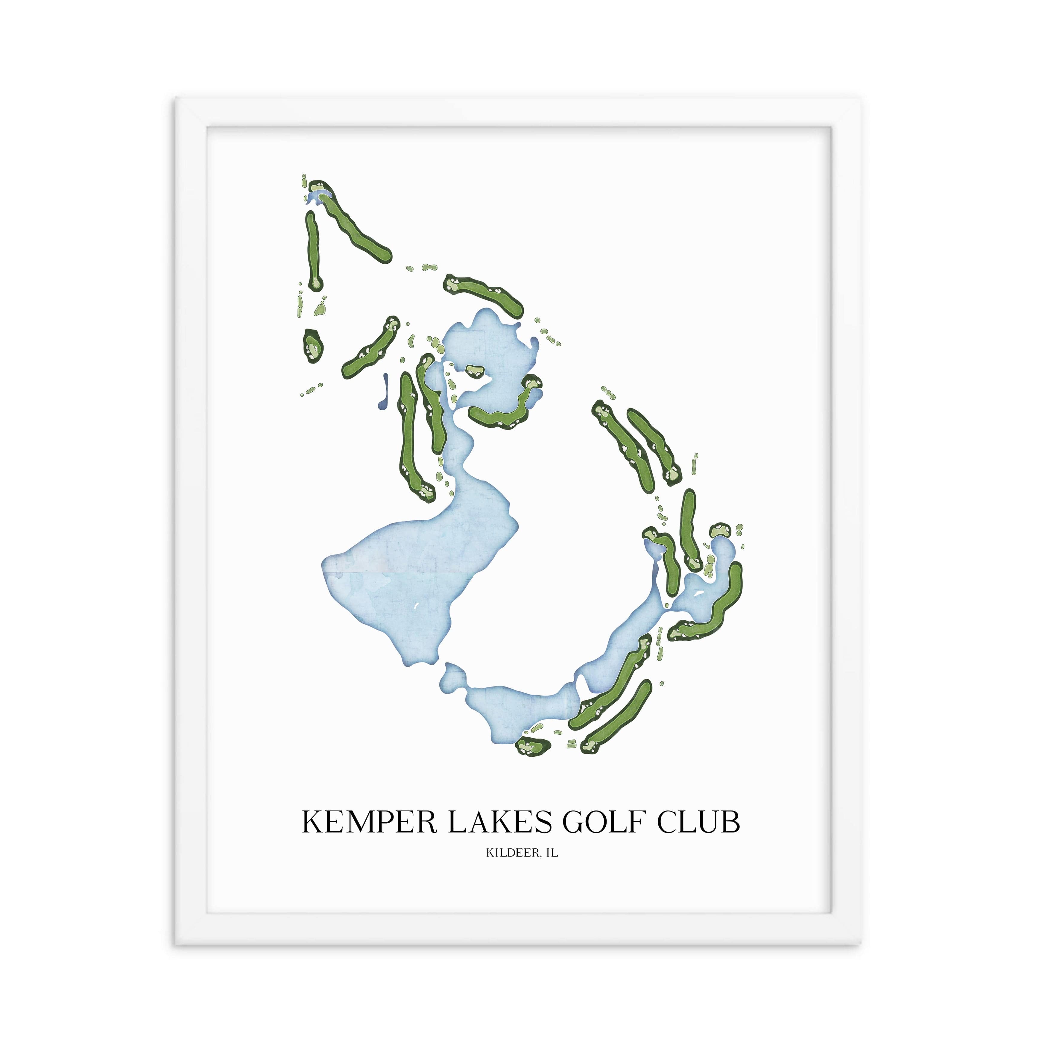 The 19th Hole Golf Shop - Golf Course Prints - Kemper Lakes Golf Club Golf Course Map Golf Map