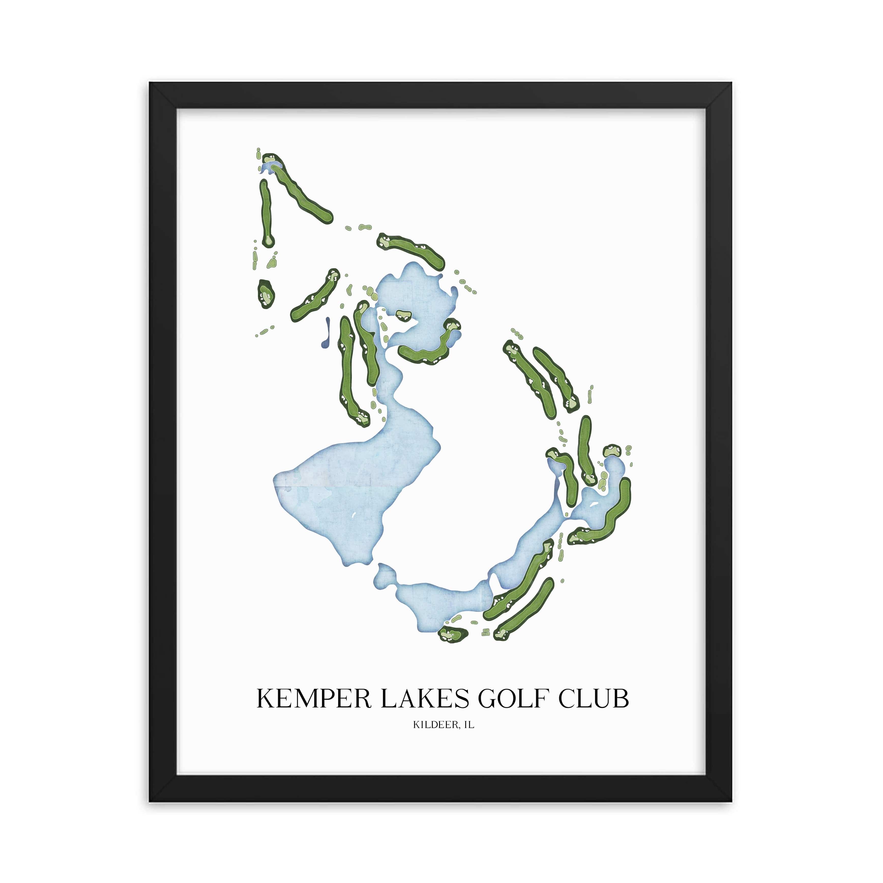 The 19th Hole Golf Shop - Golf Course Prints - Kemper Lakes Golf Club Golf Course Map Golf Map