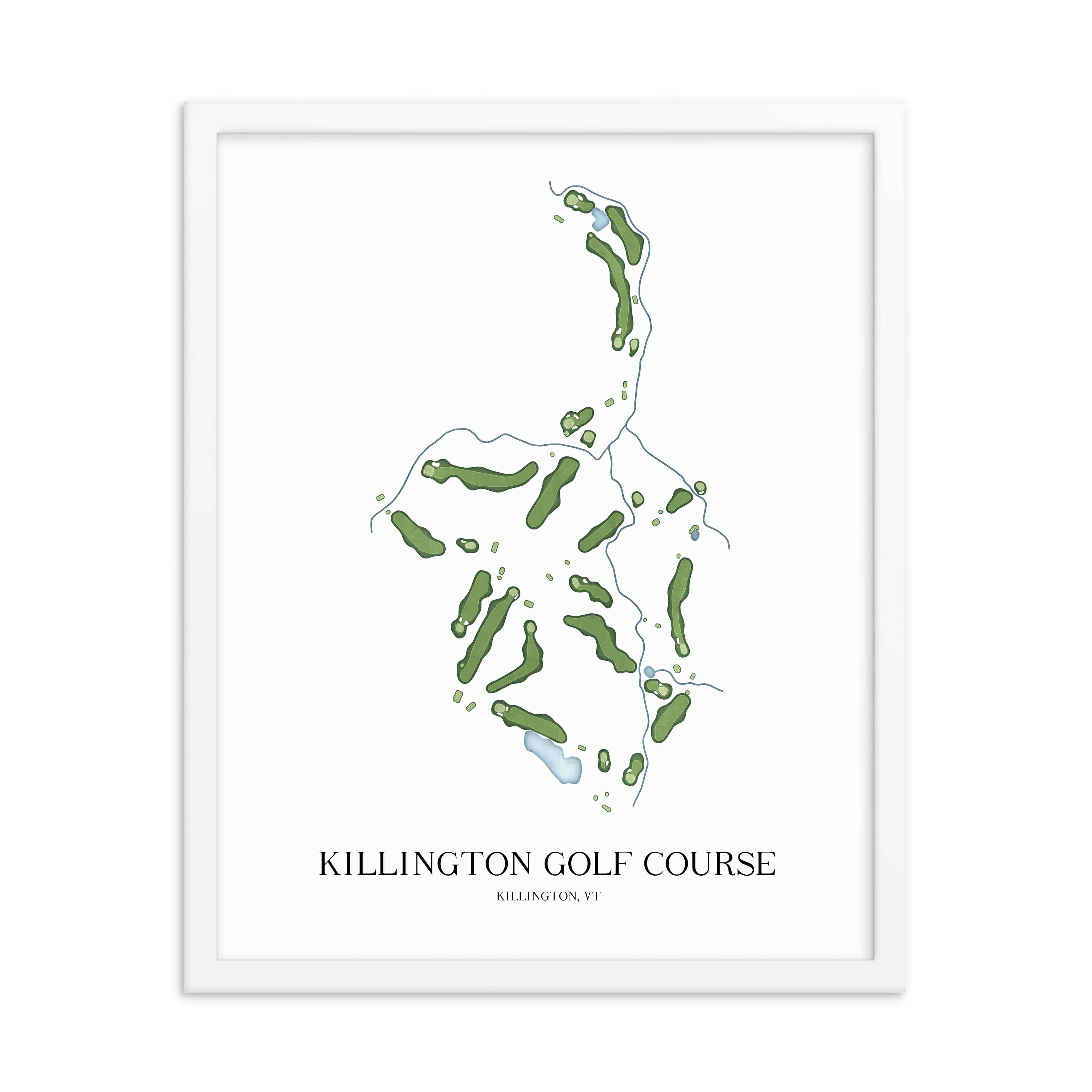 The 19th Hole Golf Shop - Golf Course Prints - Killington Golf Course Golf Course Map Golf Map