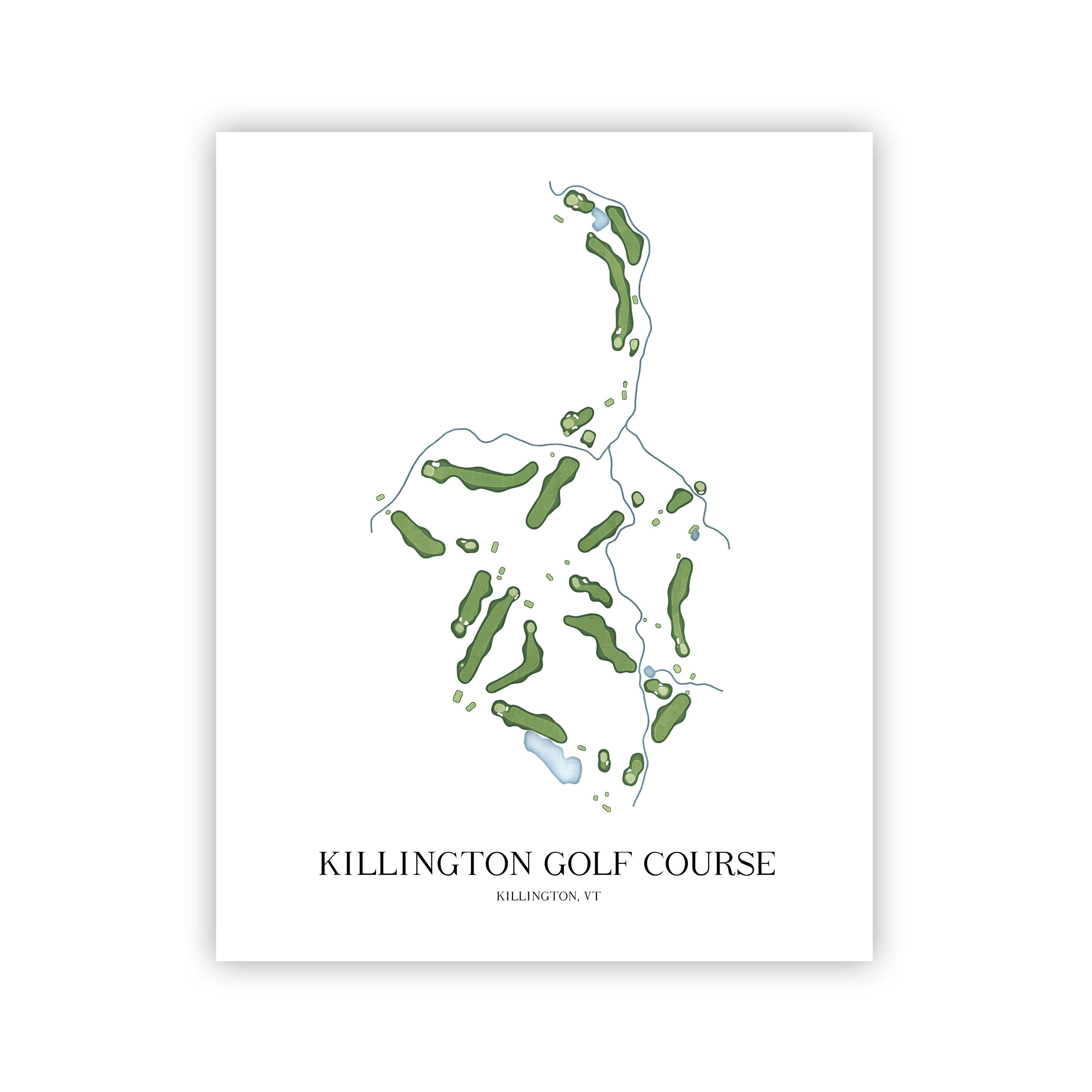 The 19th Hole Golf Shop - Golf Course Prints - Killington Golf Course Golf Course Map Golf Map