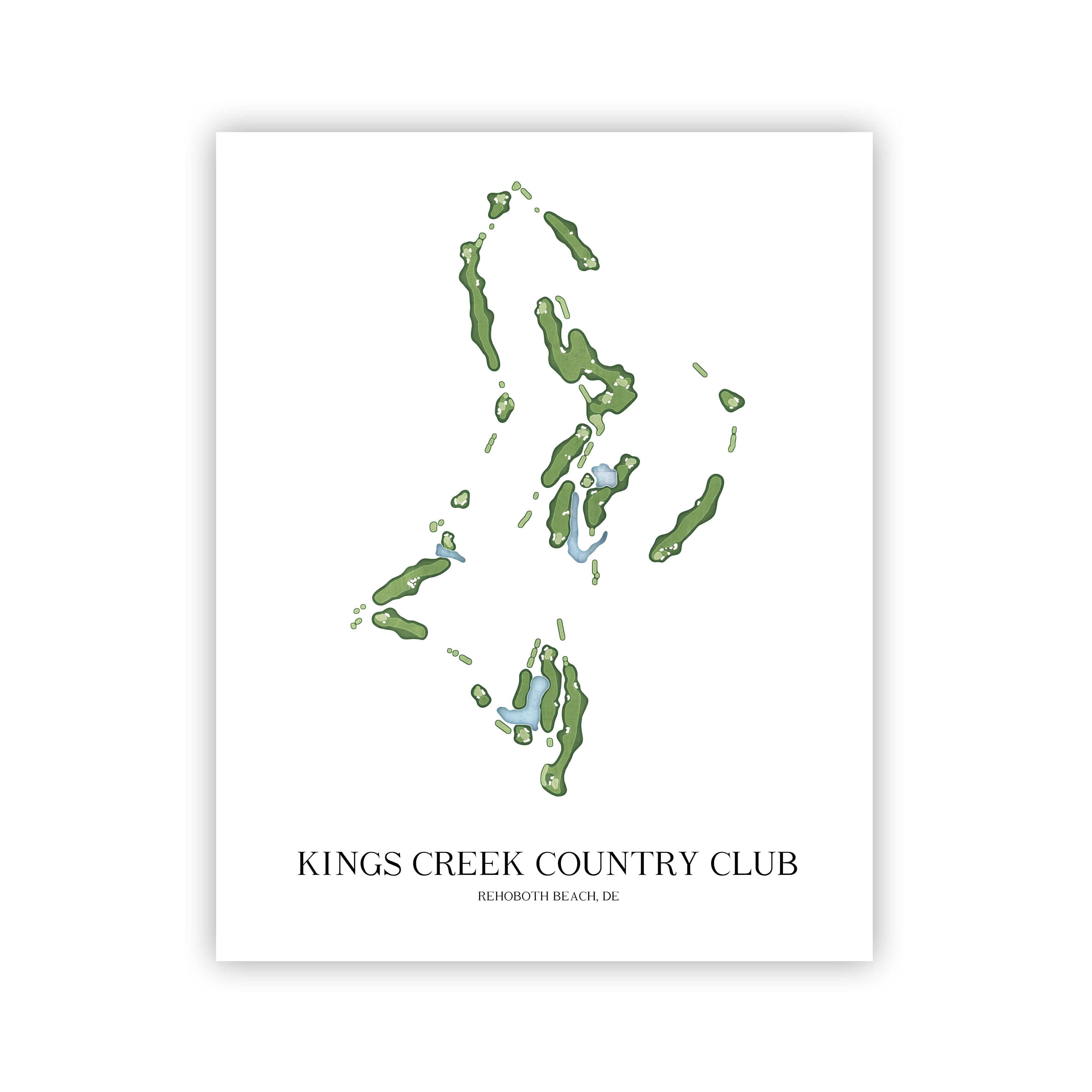 The 19th Hole Golf Shop - Golf Course Prints - Kings Creek Country Club Golf Course Map Golf Map