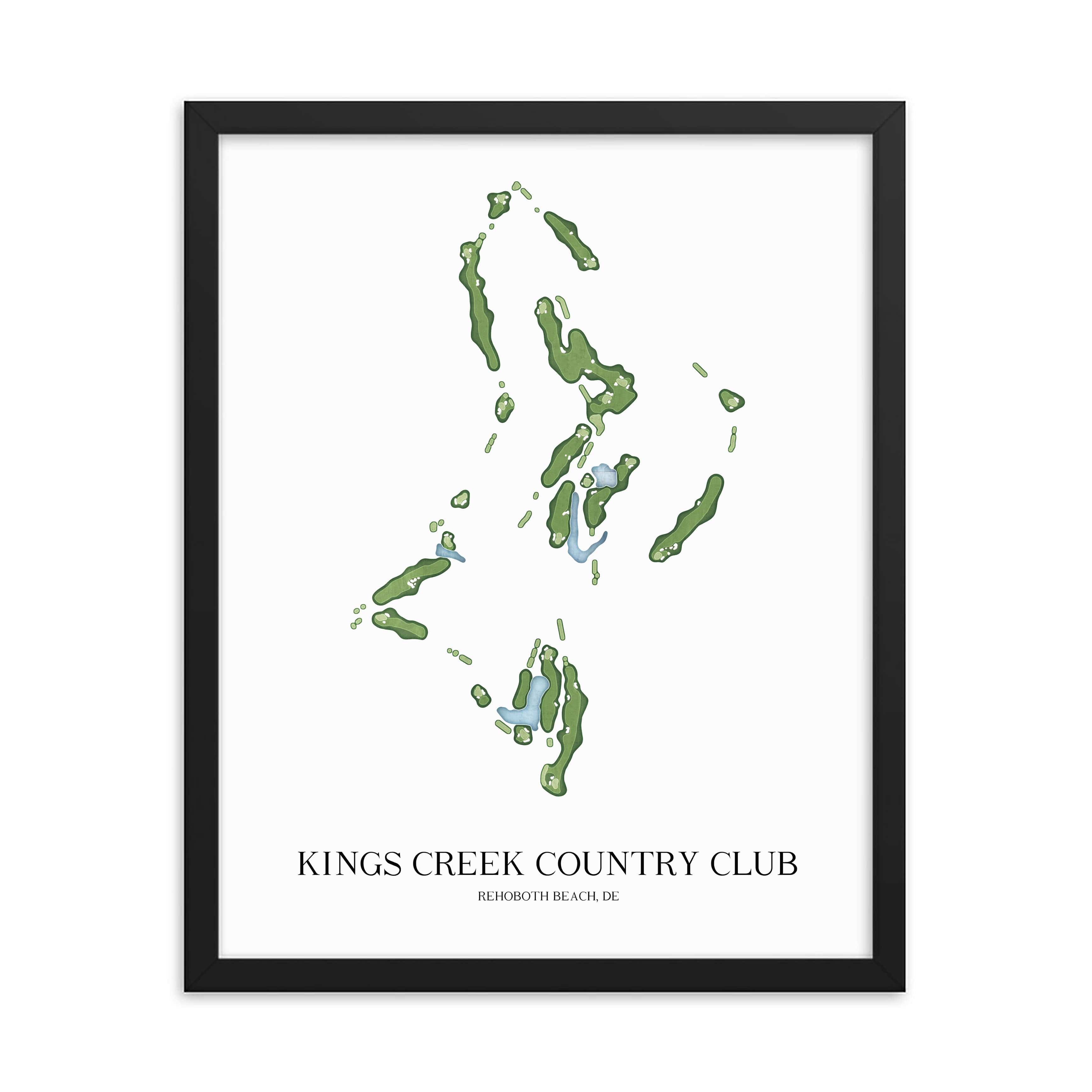 The 19th Hole Golf Shop - Golf Course Prints - Kings Creek Country Club Golf Course Map Golf Map