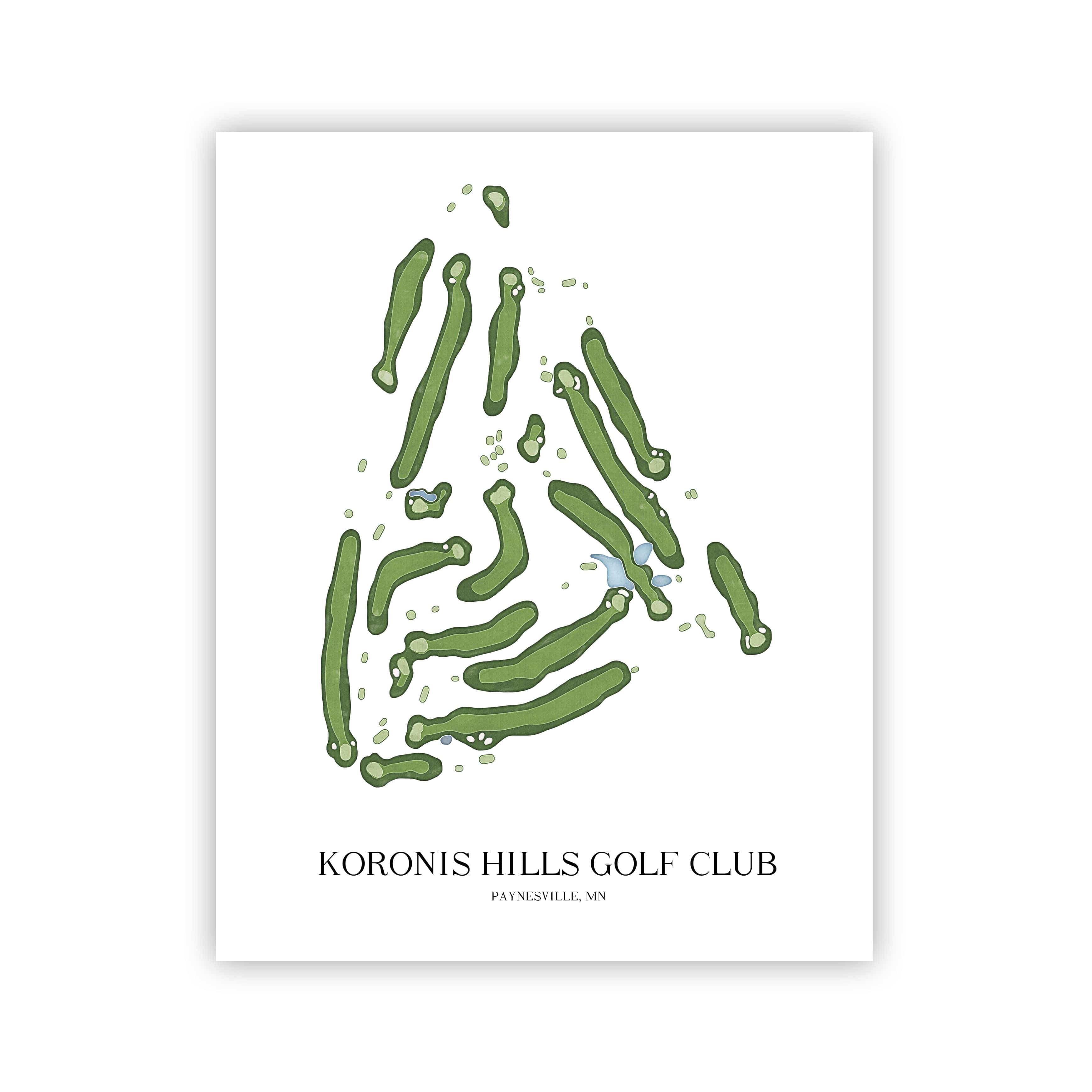 The 19th Hole Golf Shop - Golf Course Prints - Koronis Hills Golf Club Golf Course Map Golf Map