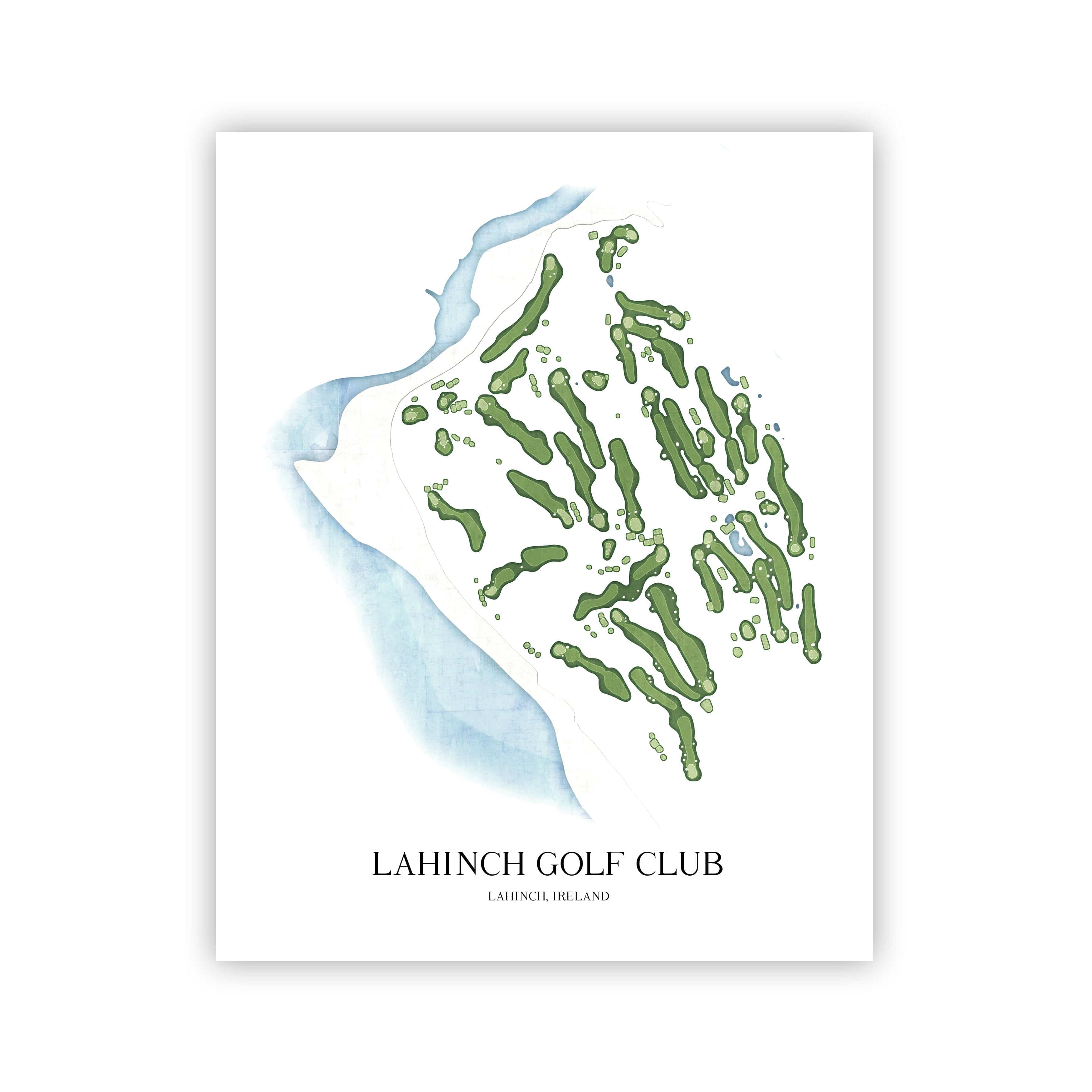 The 19th Hole Golf Shop - Golf Course Prints - Lahinch Golf Club Golf Course Map Golf Map