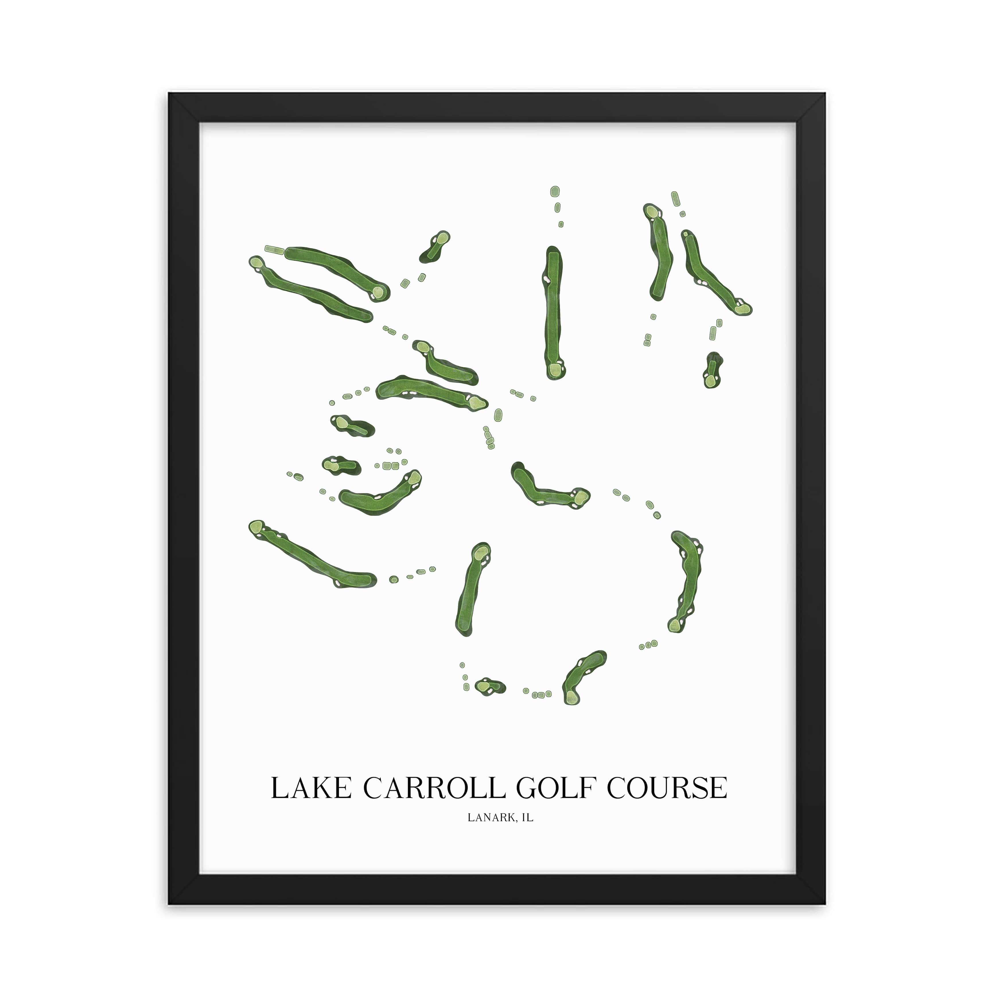 The 19th Hole Golf Shop - Golf Course Prints - Lake Carroll Golf Course Golf Course Map Golf Map