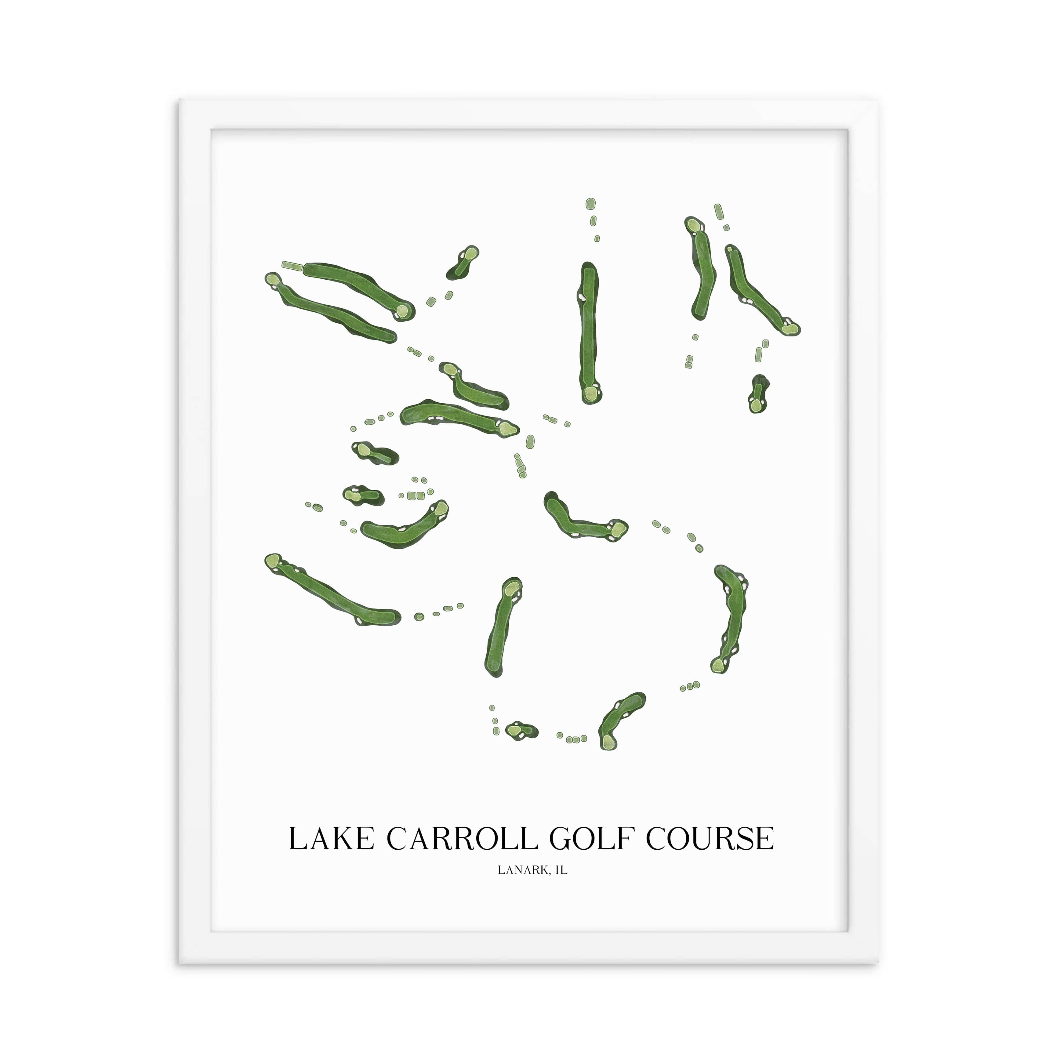 The 19th Hole Golf Shop - Golf Course Prints - Lake Carroll Golf Course Golf Course Map Golf Map