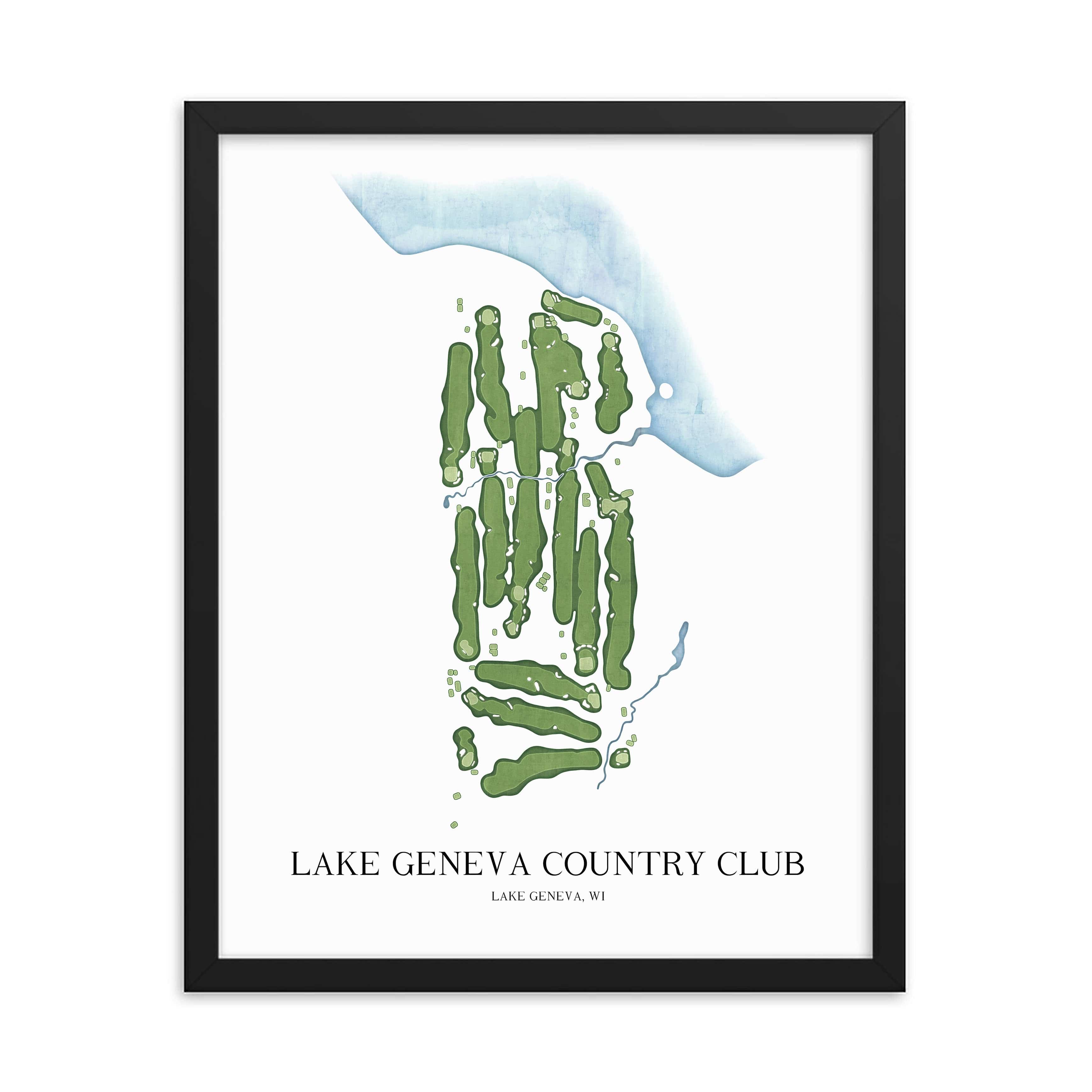 The 19th Hole Golf Shop - Golf Course Prints - Lake Geneva Country Club Golf Course Map Golf Map