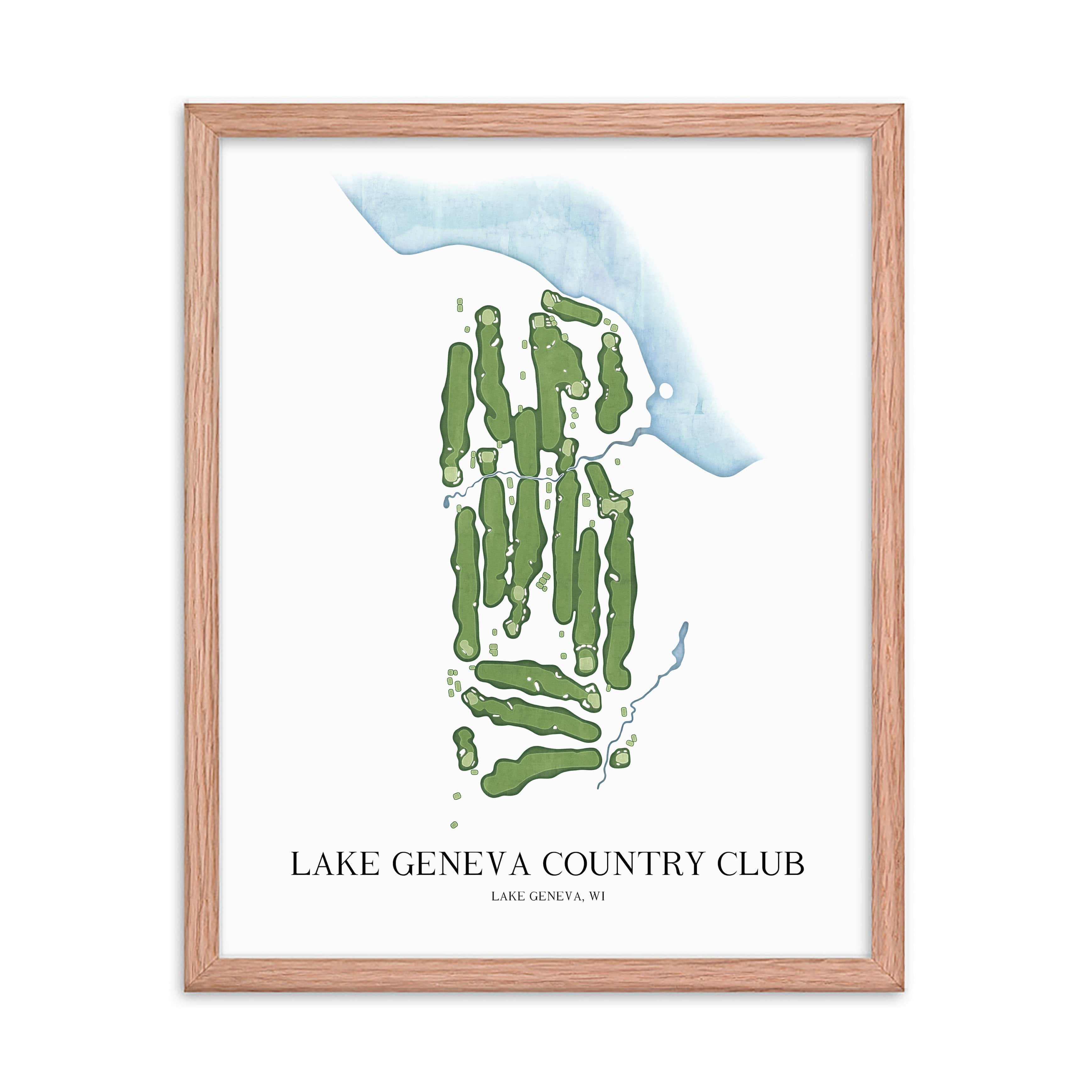 The 19th Hole Golf Shop - Golf Course Prints - Lake Geneva Country Club Golf Course Map Golf Map