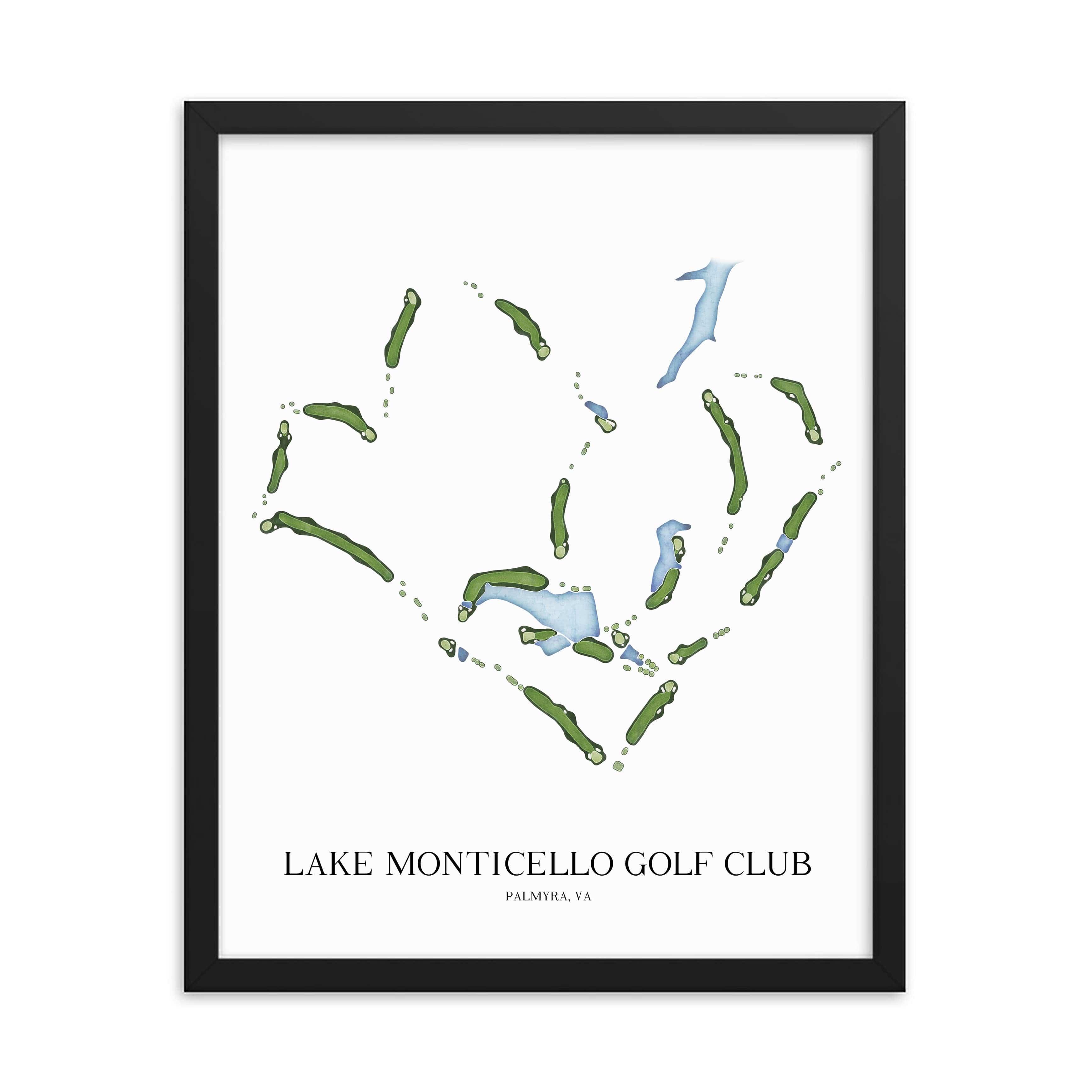 The 19th Hole Golf Shop - Golf Course Prints - Lake Monticello Golf Club Golf Course Map Golf Map