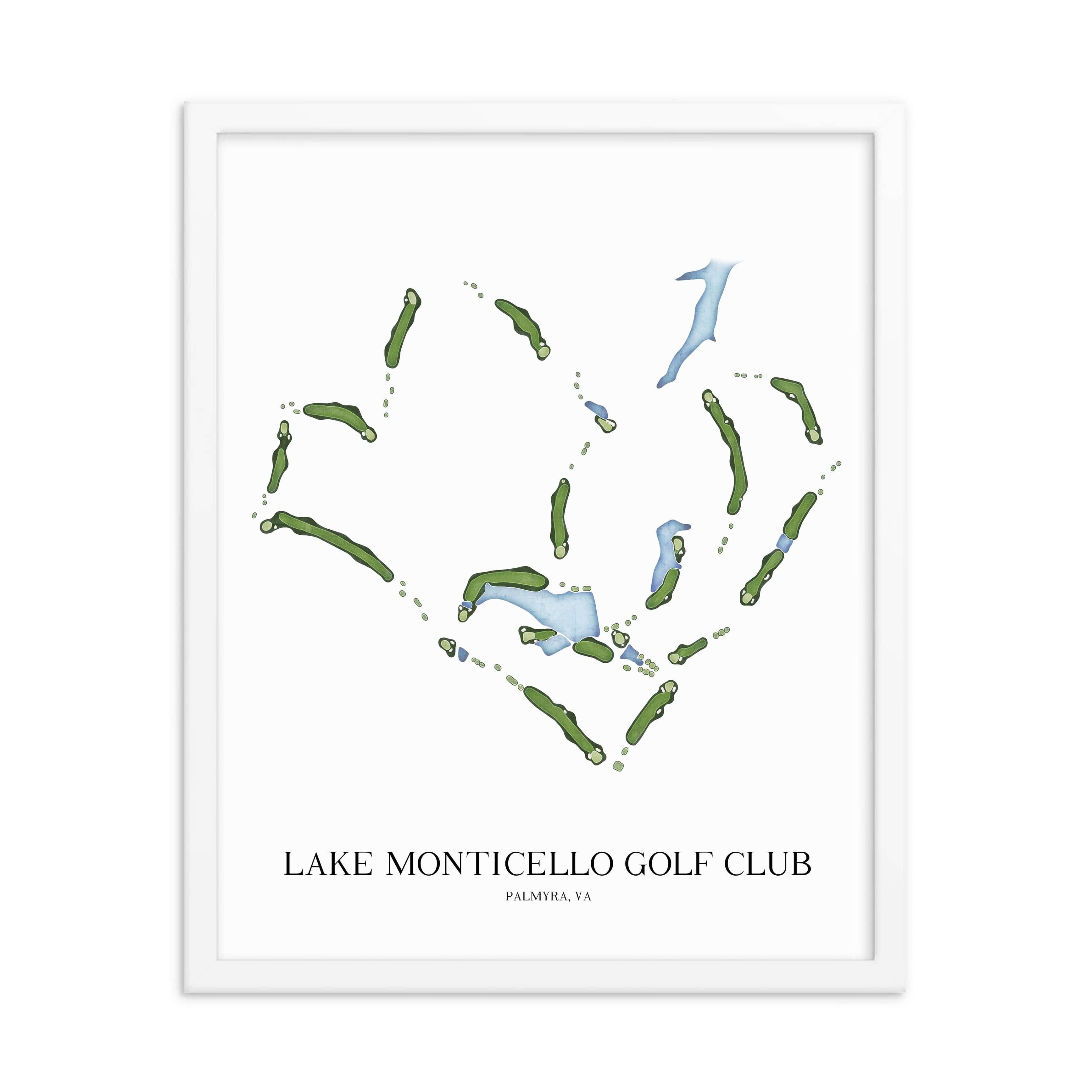 The 19th Hole Golf Shop - Golf Course Prints - Lake Monticello Golf Club Golf Course Map Golf Map