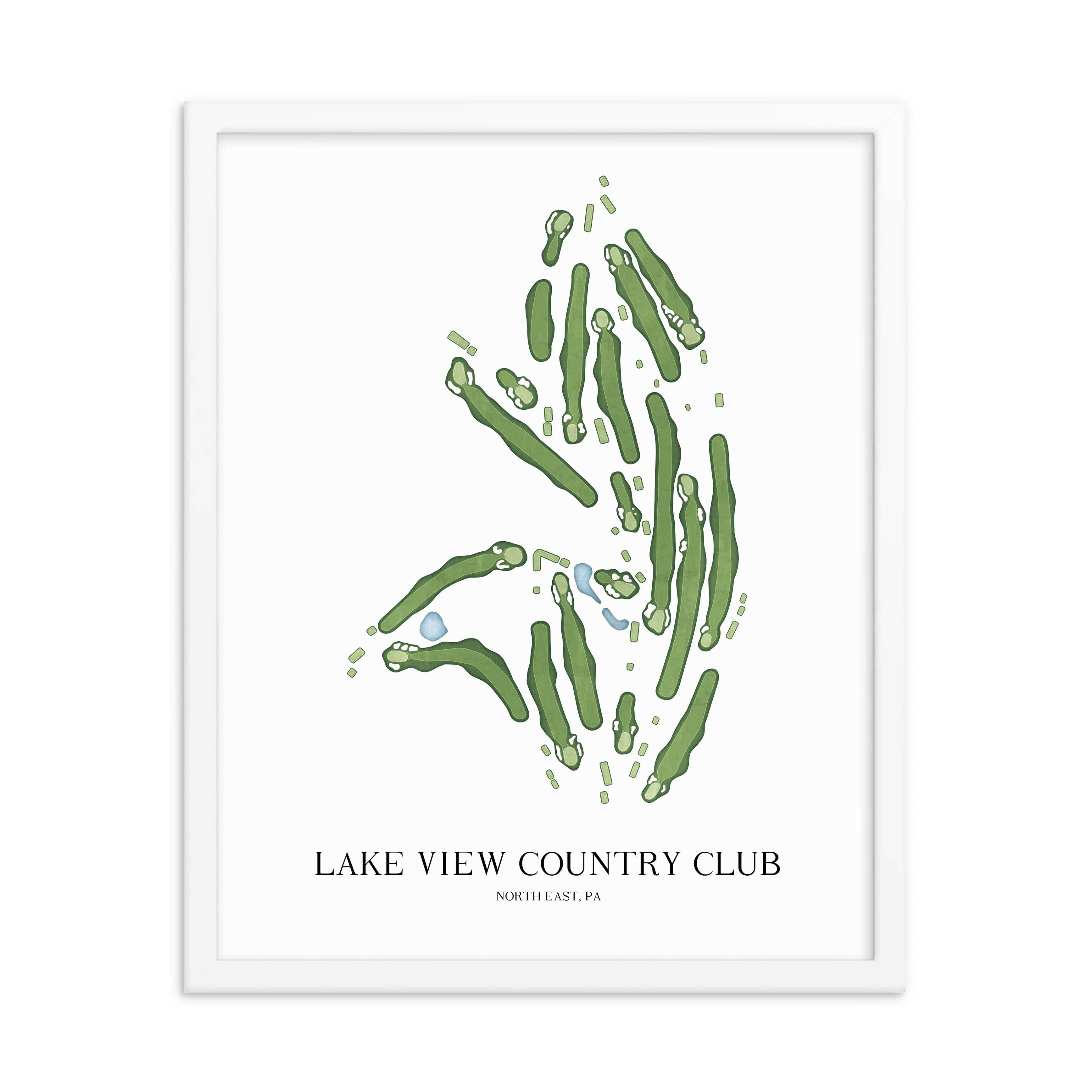 The 19th Hole Golf Shop - Golf Course Prints - Lake View Country Club Golf Course Map Golf Map