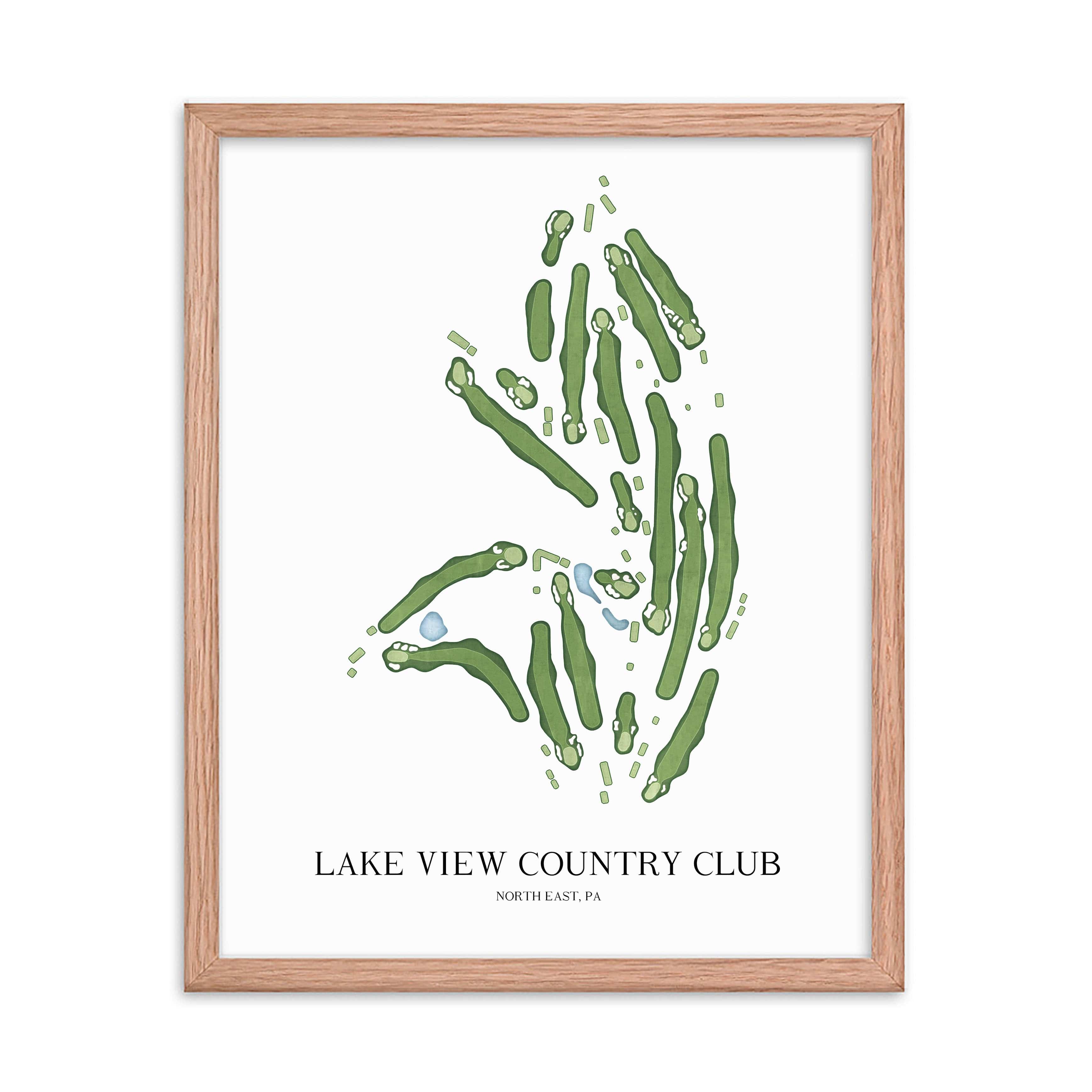The 19th Hole Golf Shop - Golf Course Prints - Lake View Country Club Golf Course Map Golf Map
