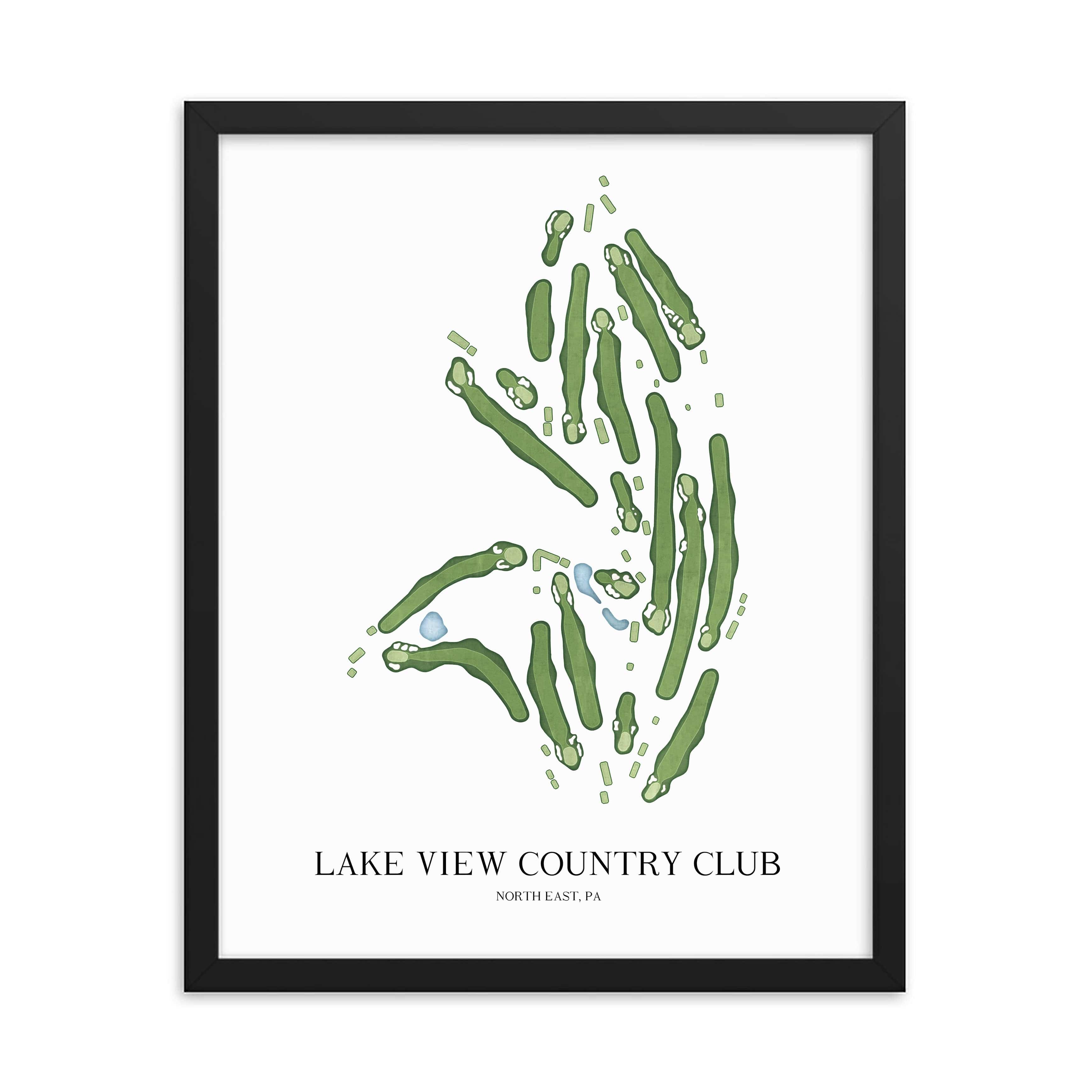 The 19th Hole Golf Shop - Golf Course Prints - Lake View Country Club Golf Course Map Golf Map