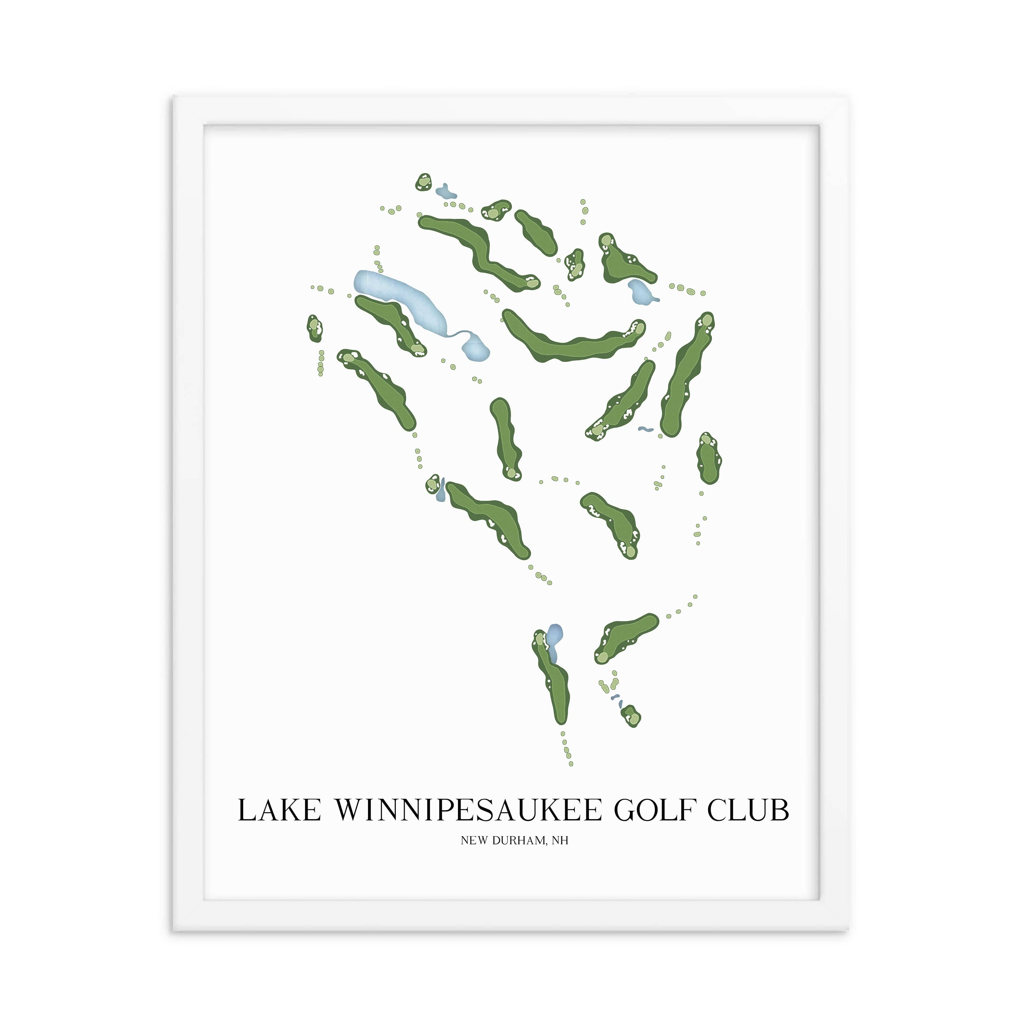 The 19th Hole Golf Shop - Golf Course Prints - Lake Winnipesaukee Golf Club Golf Course Map Golf Map