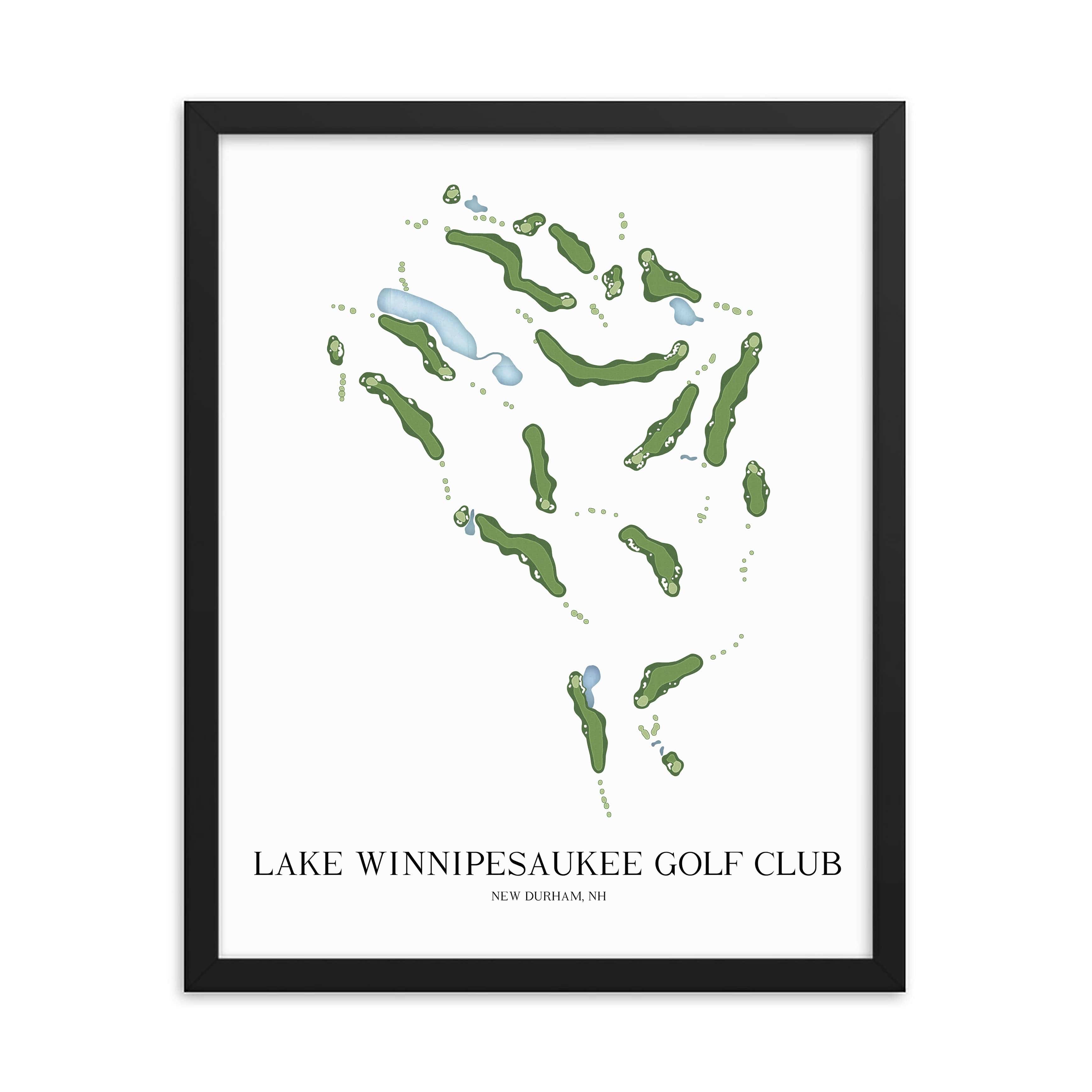 The 19th Hole Golf Shop - Golf Course Prints - Lake Winnipesaukee Golf Club Golf Course Map Golf Map