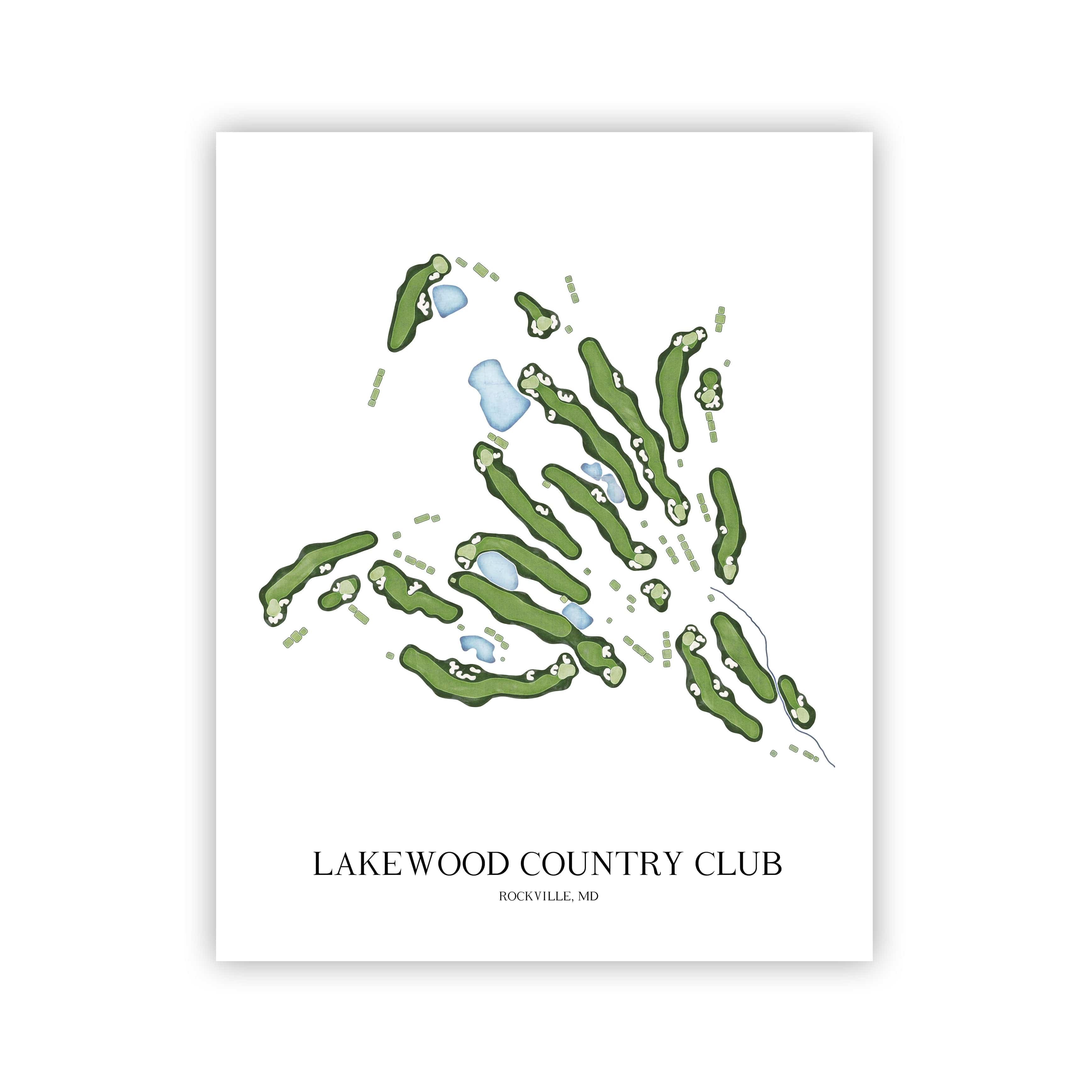 The 19th Hole Golf Shop - Golf Course Prints - Lakewood Country Club Golf Course Map Golf Map