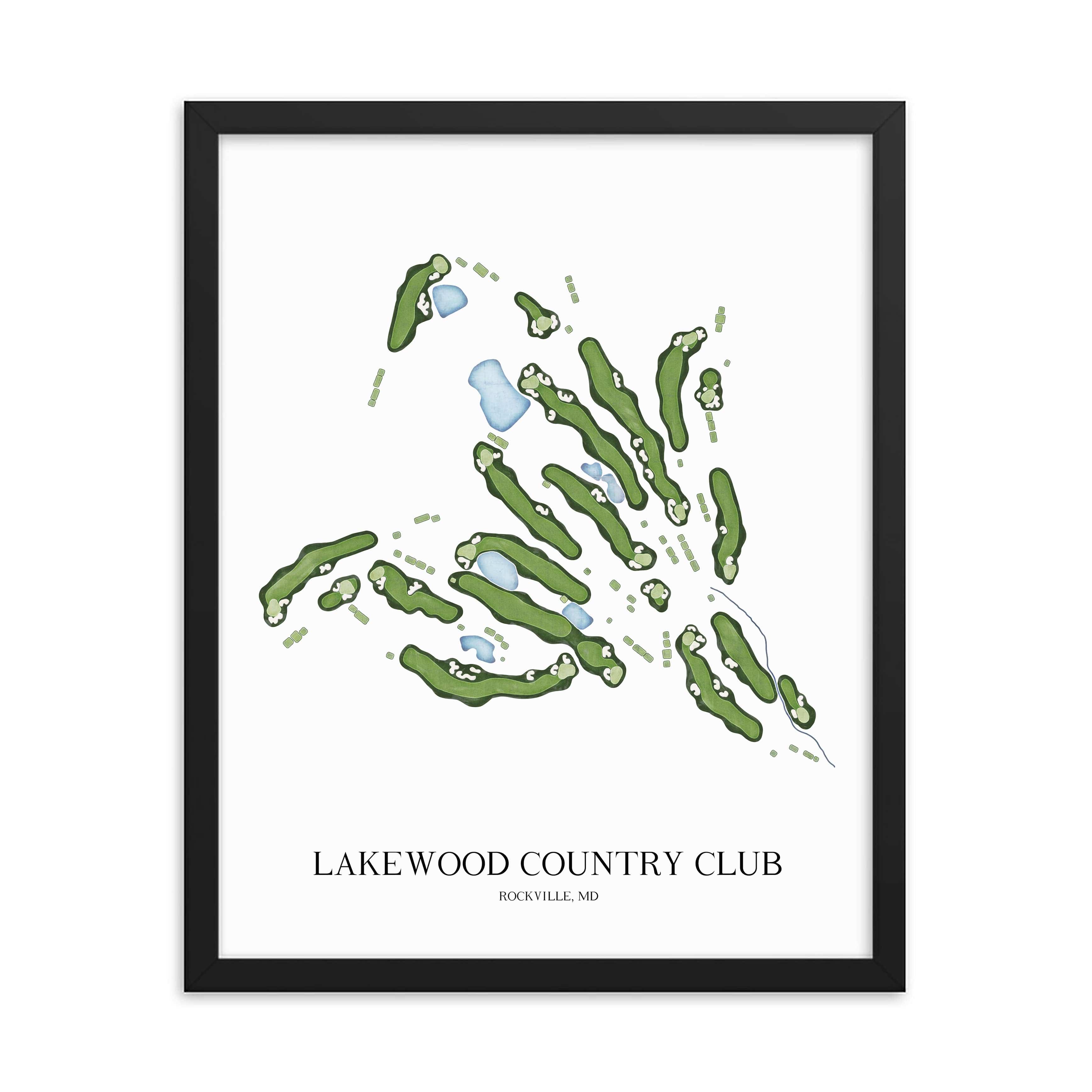 The 19th Hole Golf Shop - Golf Course Prints - Lakewood Country Club Golf Course Map Golf Map
