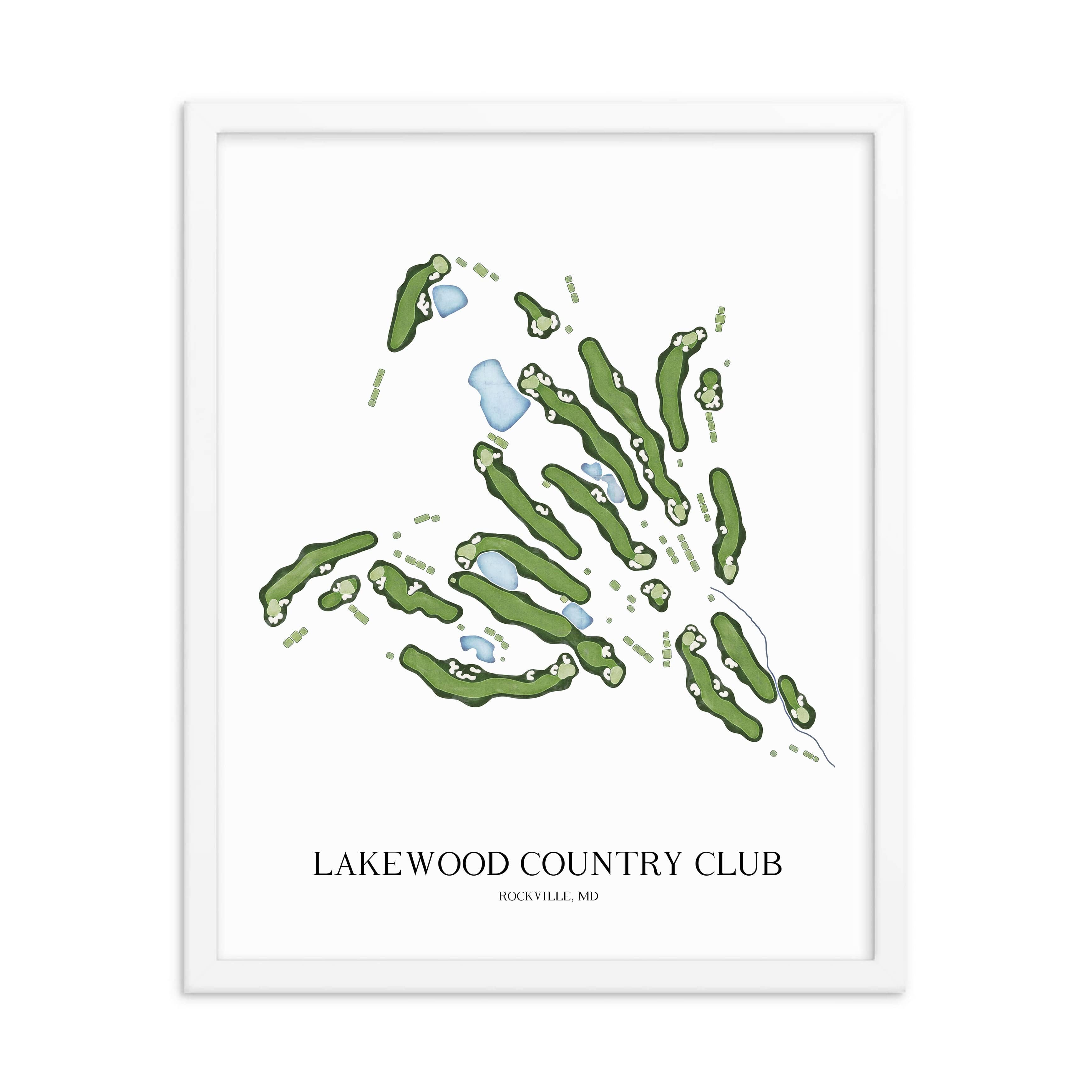 The 19th Hole Golf Shop - Golf Course Prints - Lakewood Country Club Golf Course Map Golf Map