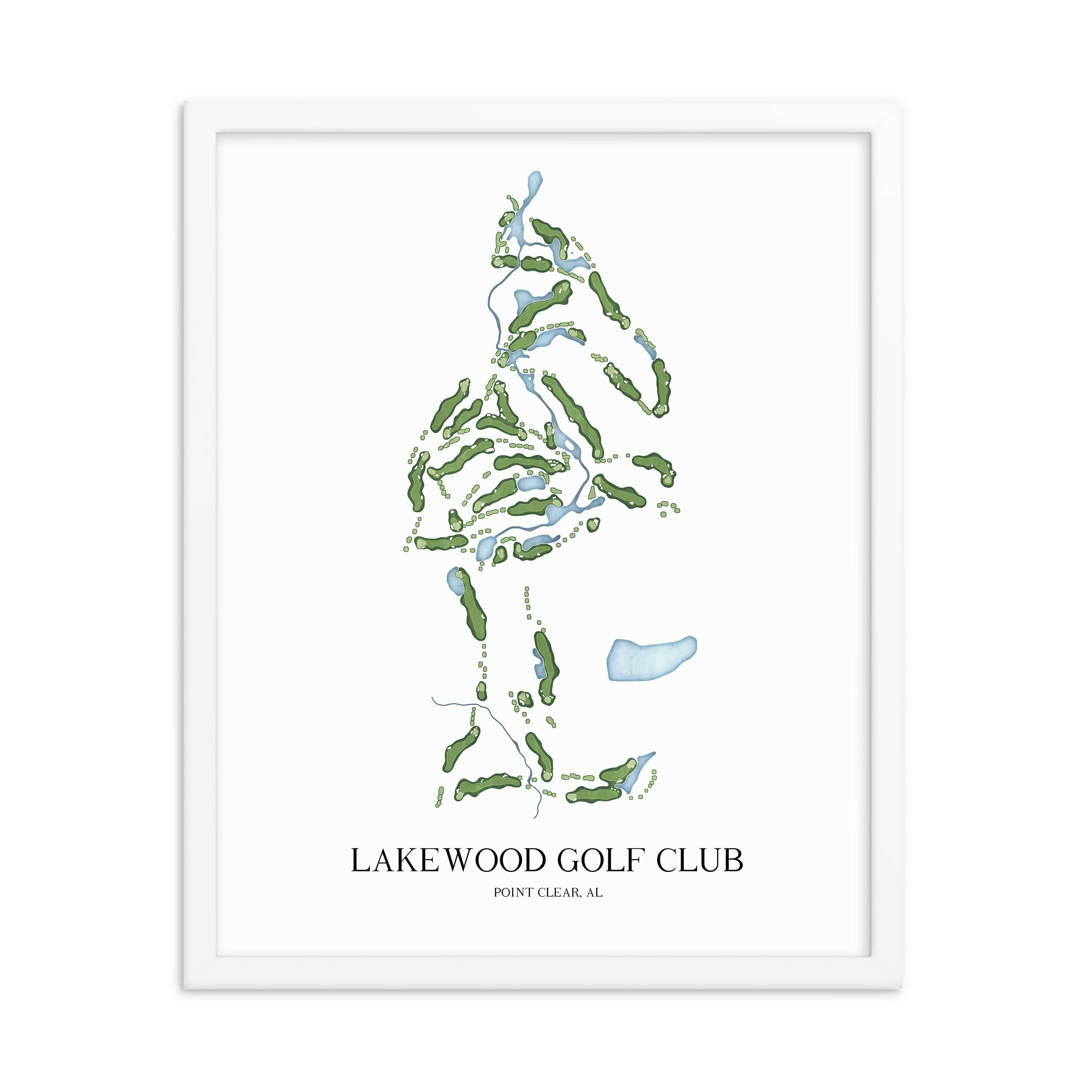 The 19th Hole Golf Shop - Golf Course Prints - Lakewood Golf Club Golf Course Map Golf Map