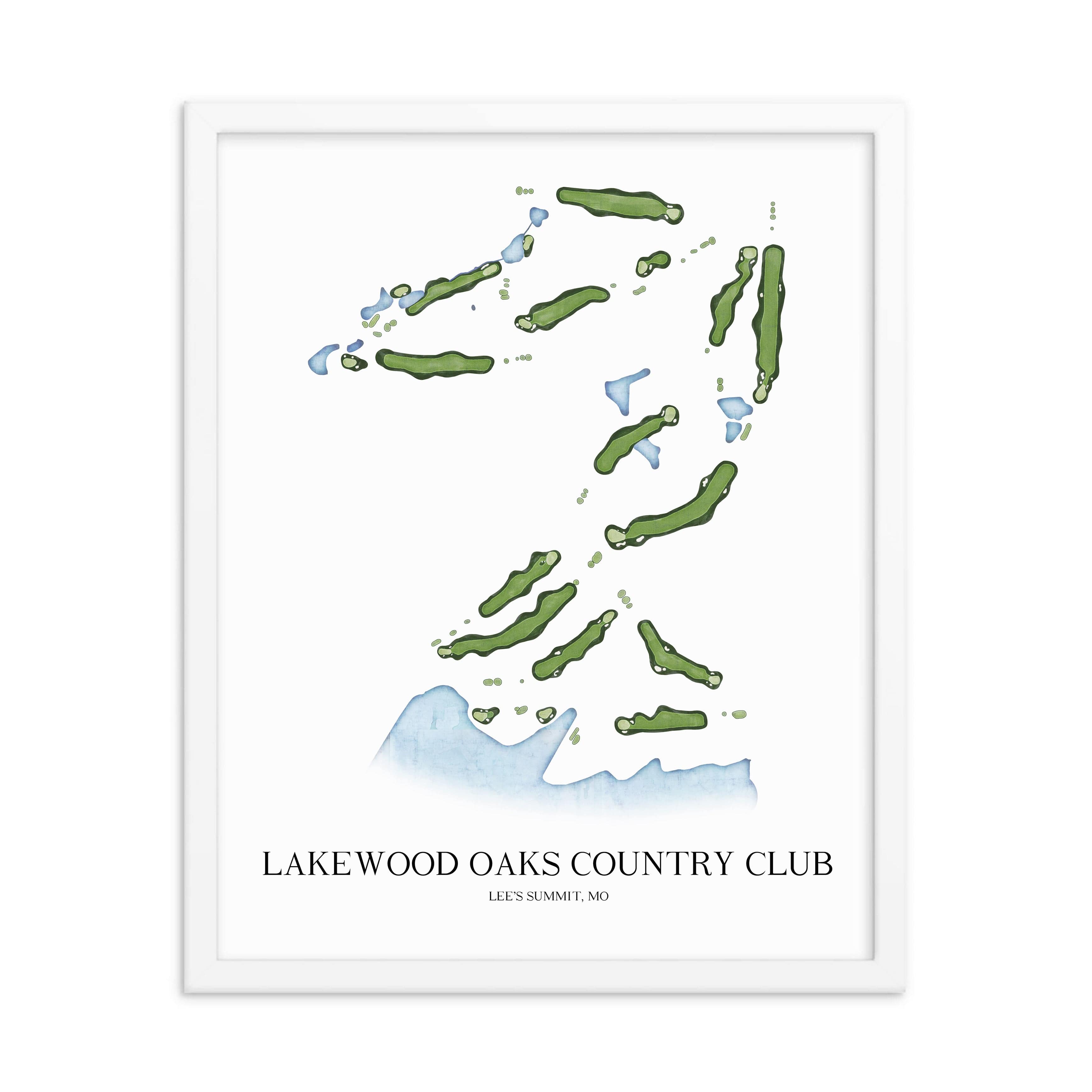 The 19th Hole Golf Shop - Golf Course Prints - Lakewood Oaks Country Club Golf Course Map Golf Map