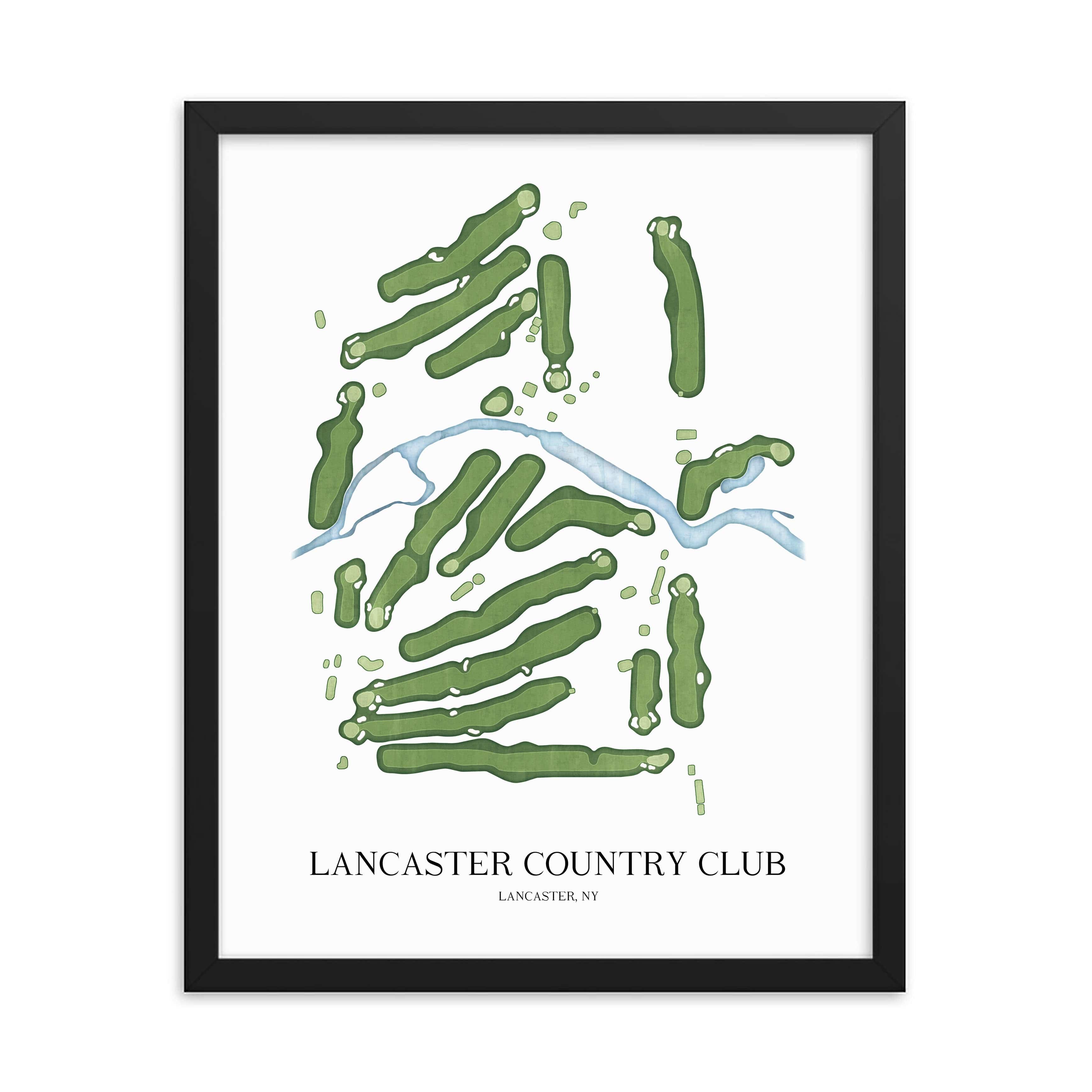 The 19th Hole Golf Shop - Golf Course Prints - Lancaster Country Club - New York Golf Course Map Golf Map