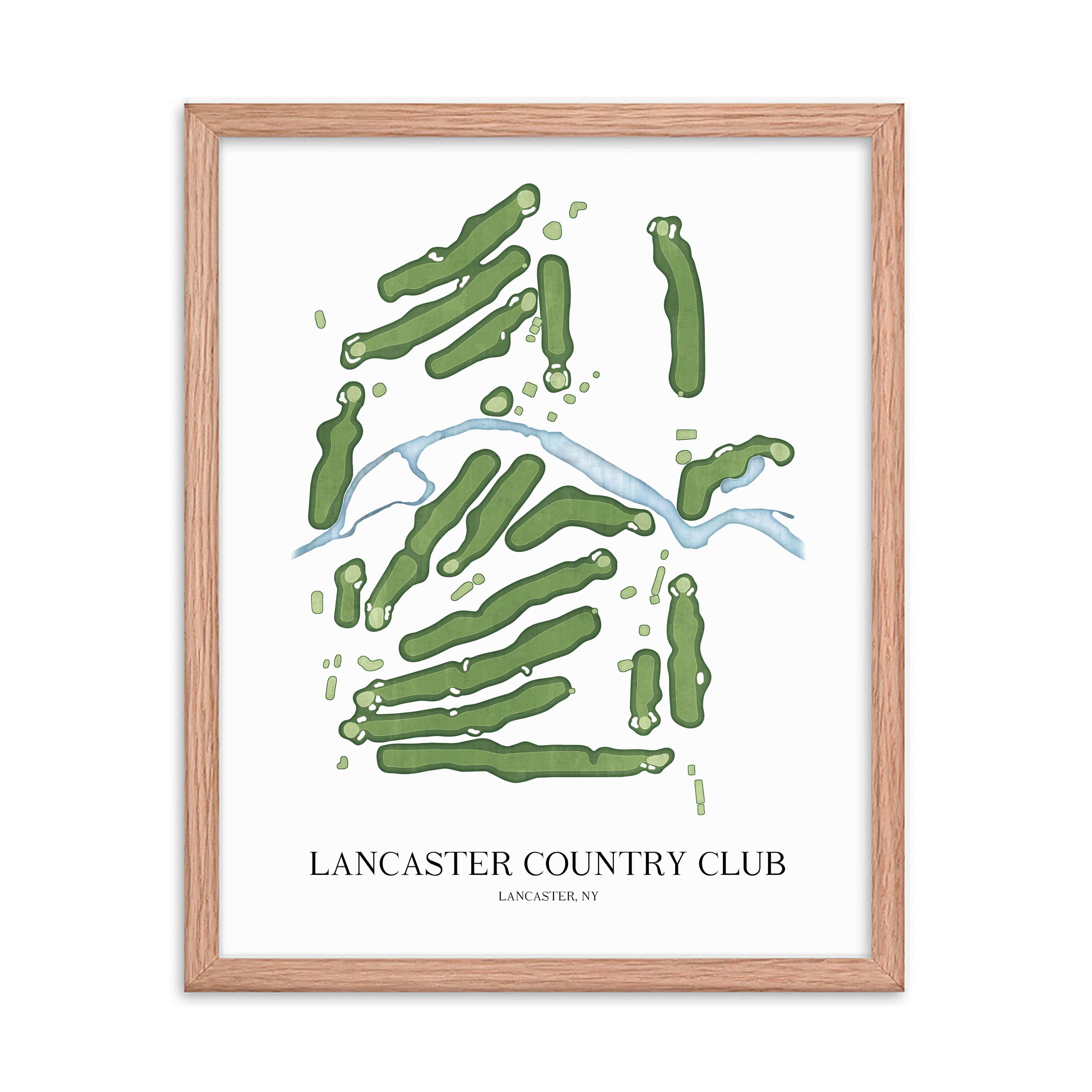 The 19th Hole Golf Shop - Golf Course Prints - Lancaster Country Club - New York Golf Course Map Golf Map