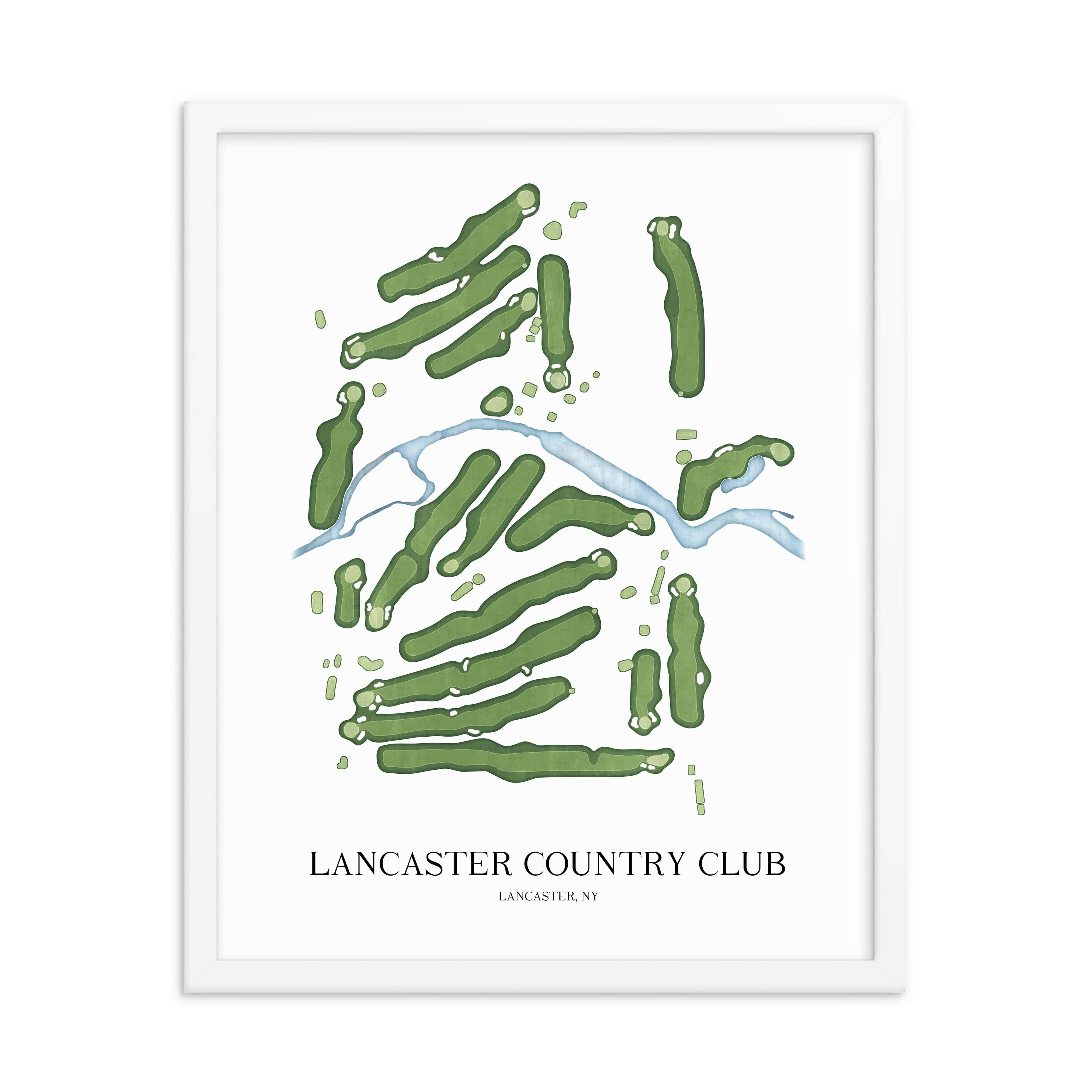 The 19th Hole Golf Shop - Golf Course Prints - Lancaster Country Club - New York Golf Course Map Golf Map