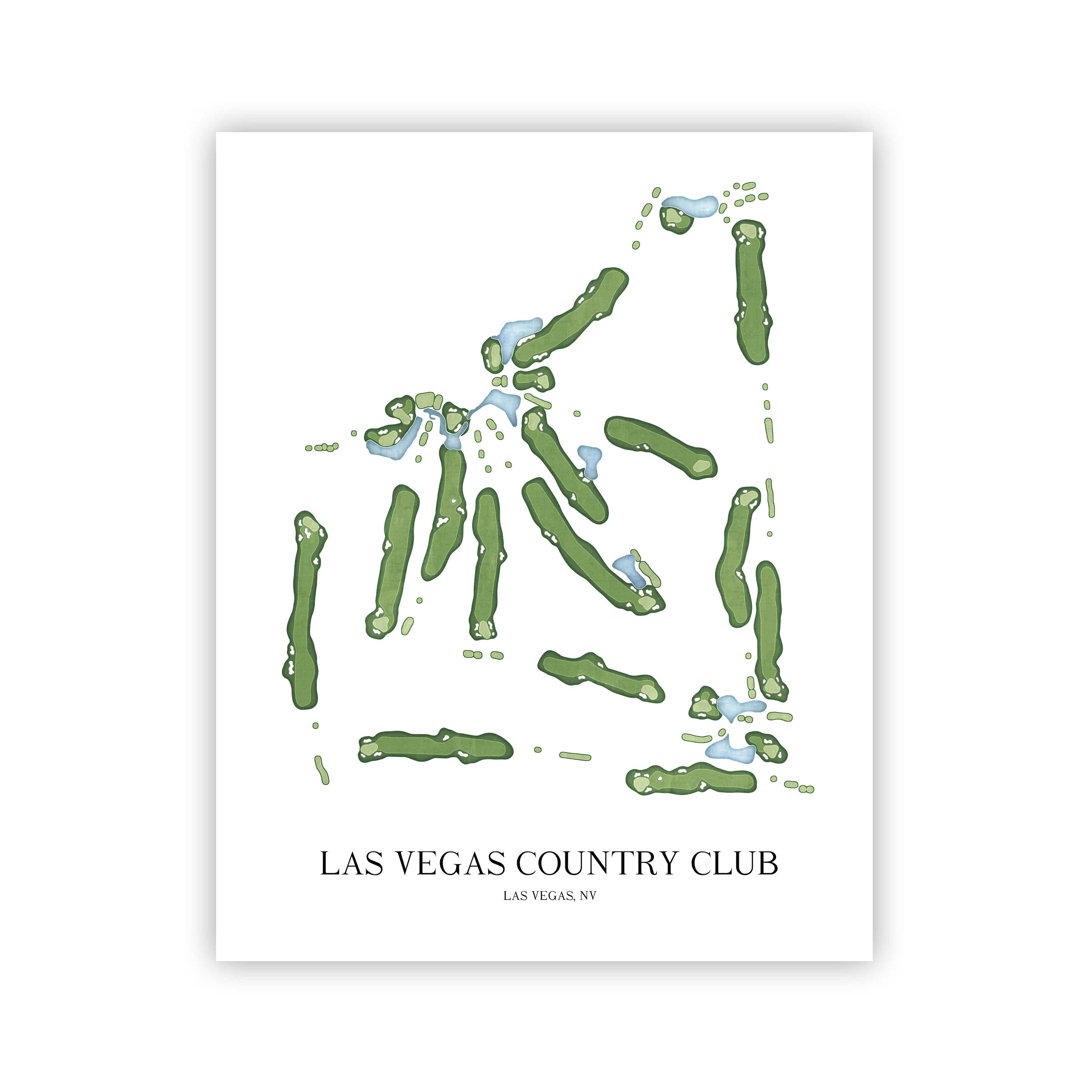 The 19th Hole Golf Shop - Golf Course Prints - Las Vegas Country Club Golf Course Map Golf Map