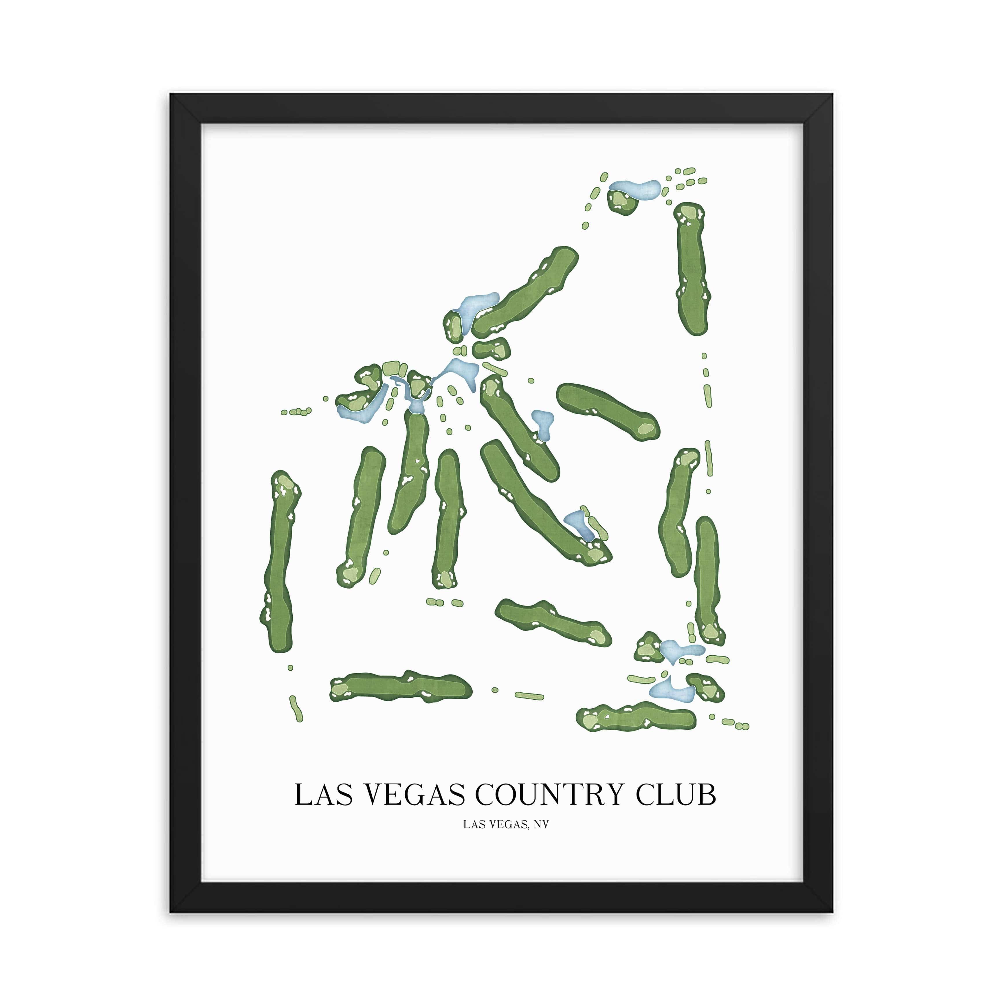 The 19th Hole Golf Shop - Golf Course Prints - Las Vegas Country Club Golf Course Map Golf Map