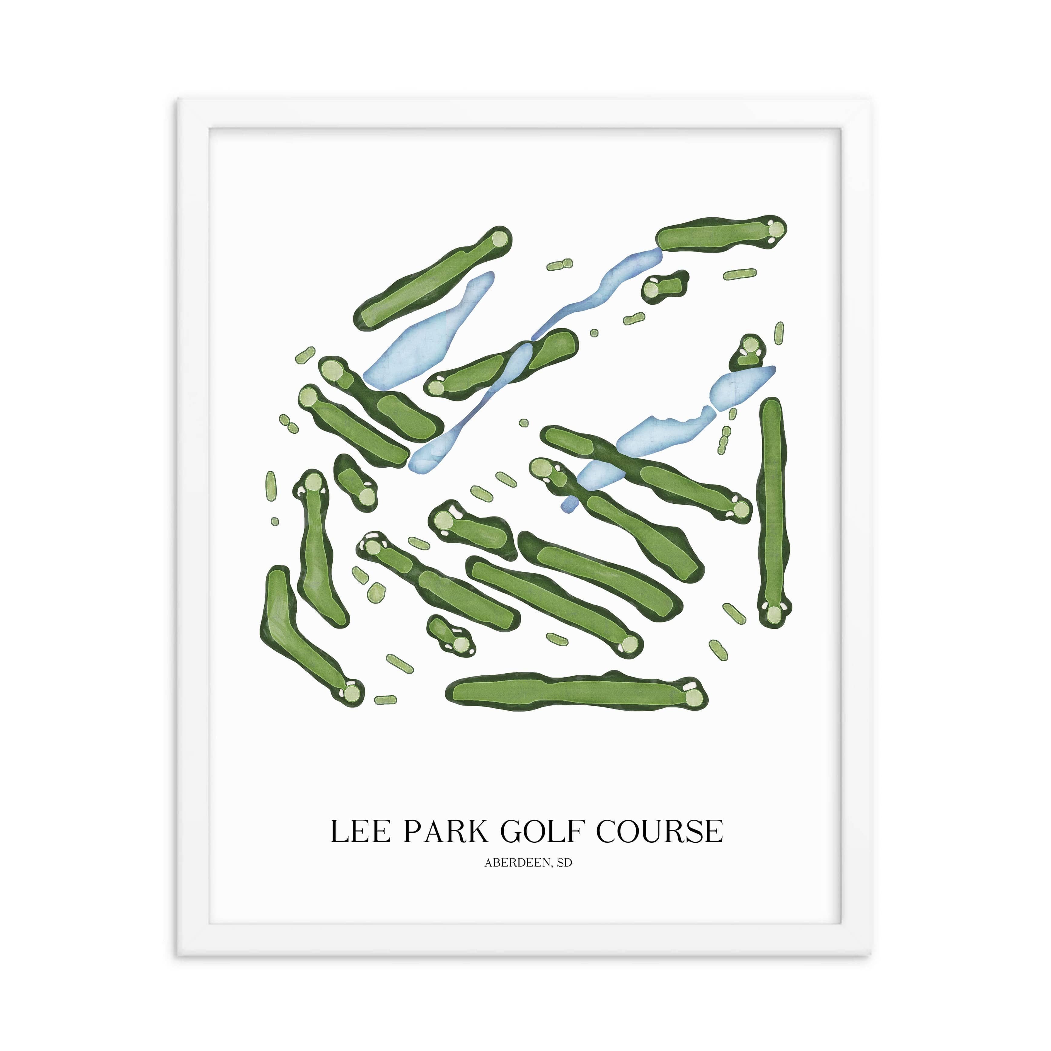 The 19th Hole Golf Shop - Golf Course Prints - Lee Park Golf Course Golf Course Map Golf Map