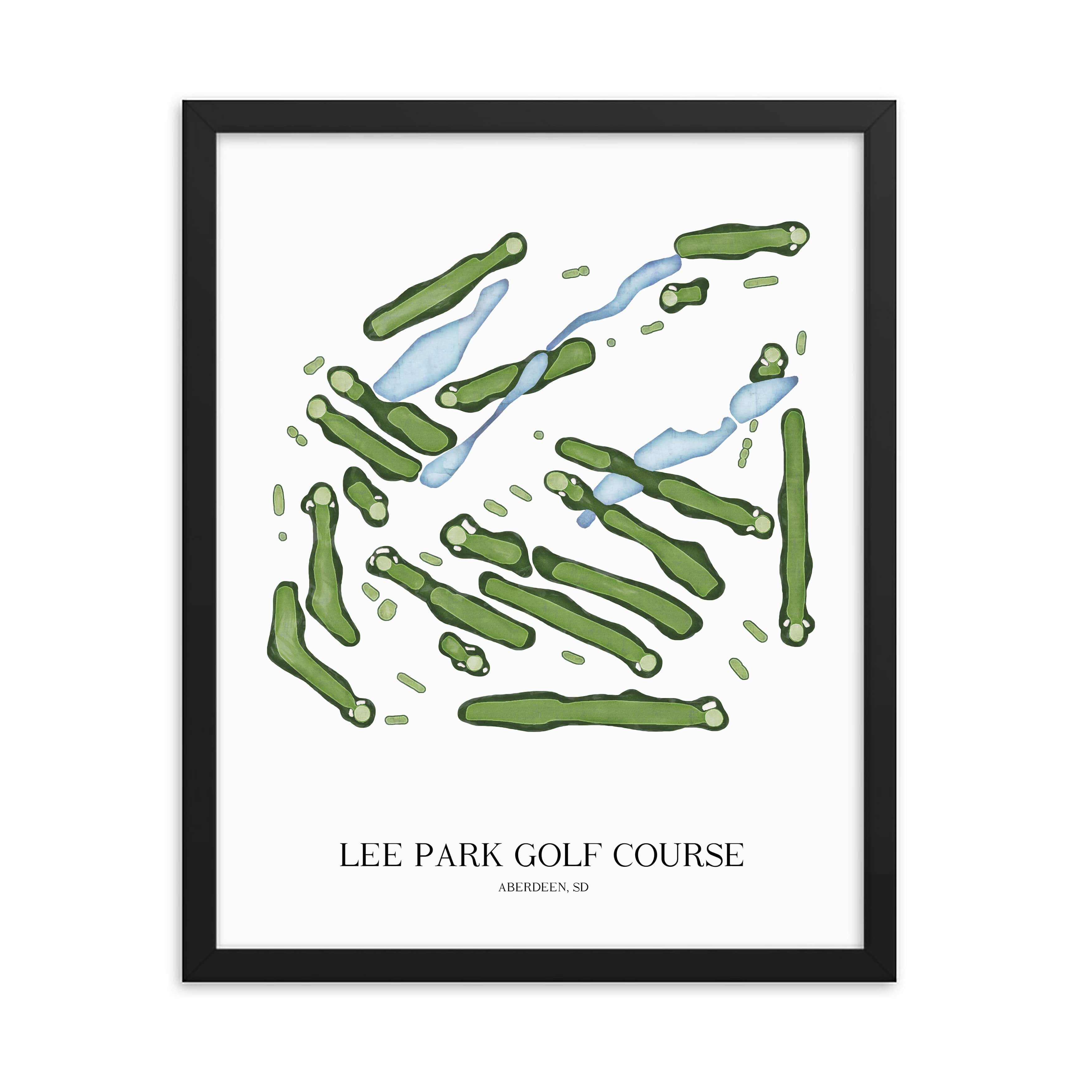 The 19th Hole Golf Shop - Golf Course Prints - Lee Park Golf Course Golf Course Map Golf Map