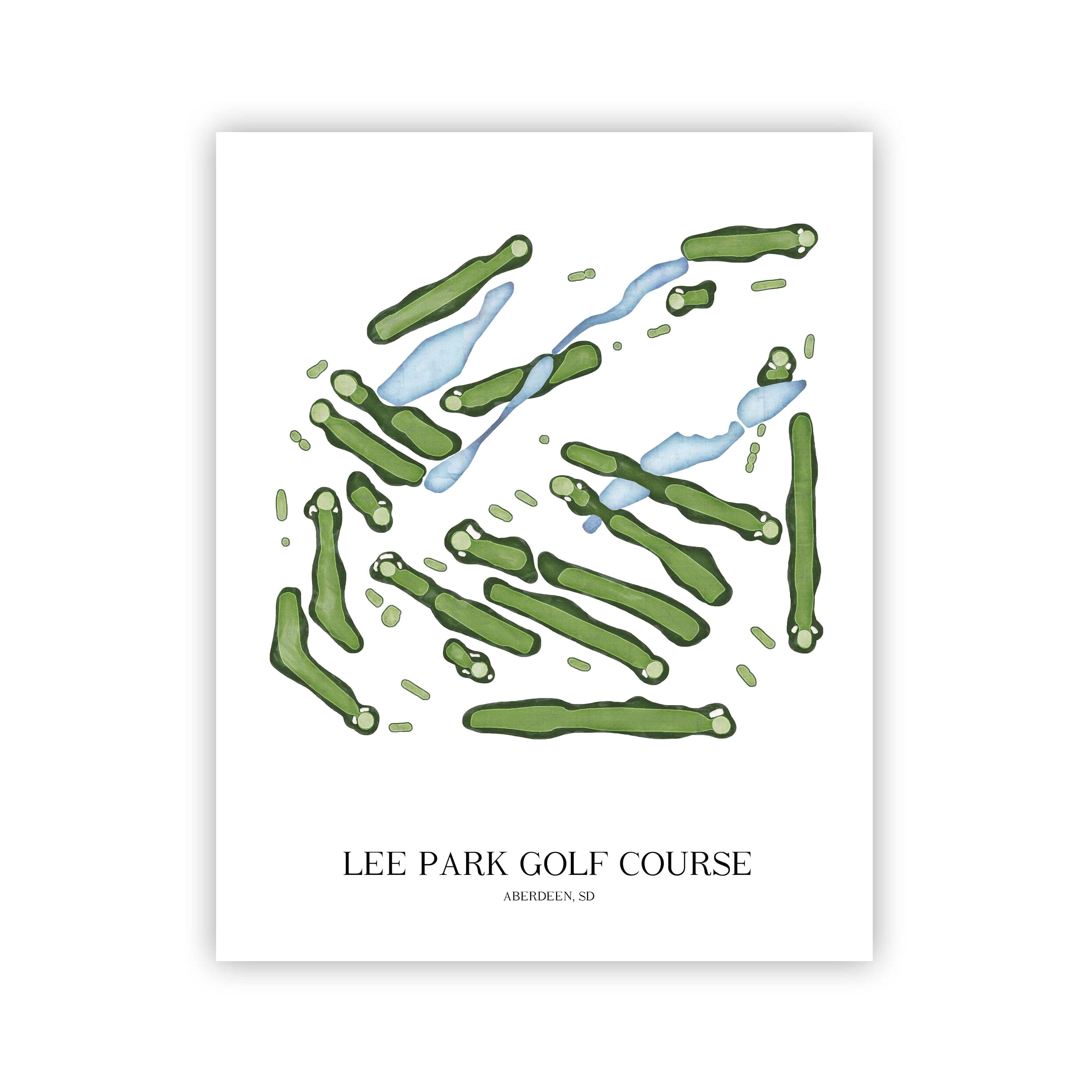 The 19th Hole Golf Shop - Golf Course Prints - Lee Park Golf Course Golf Course Map Golf Map