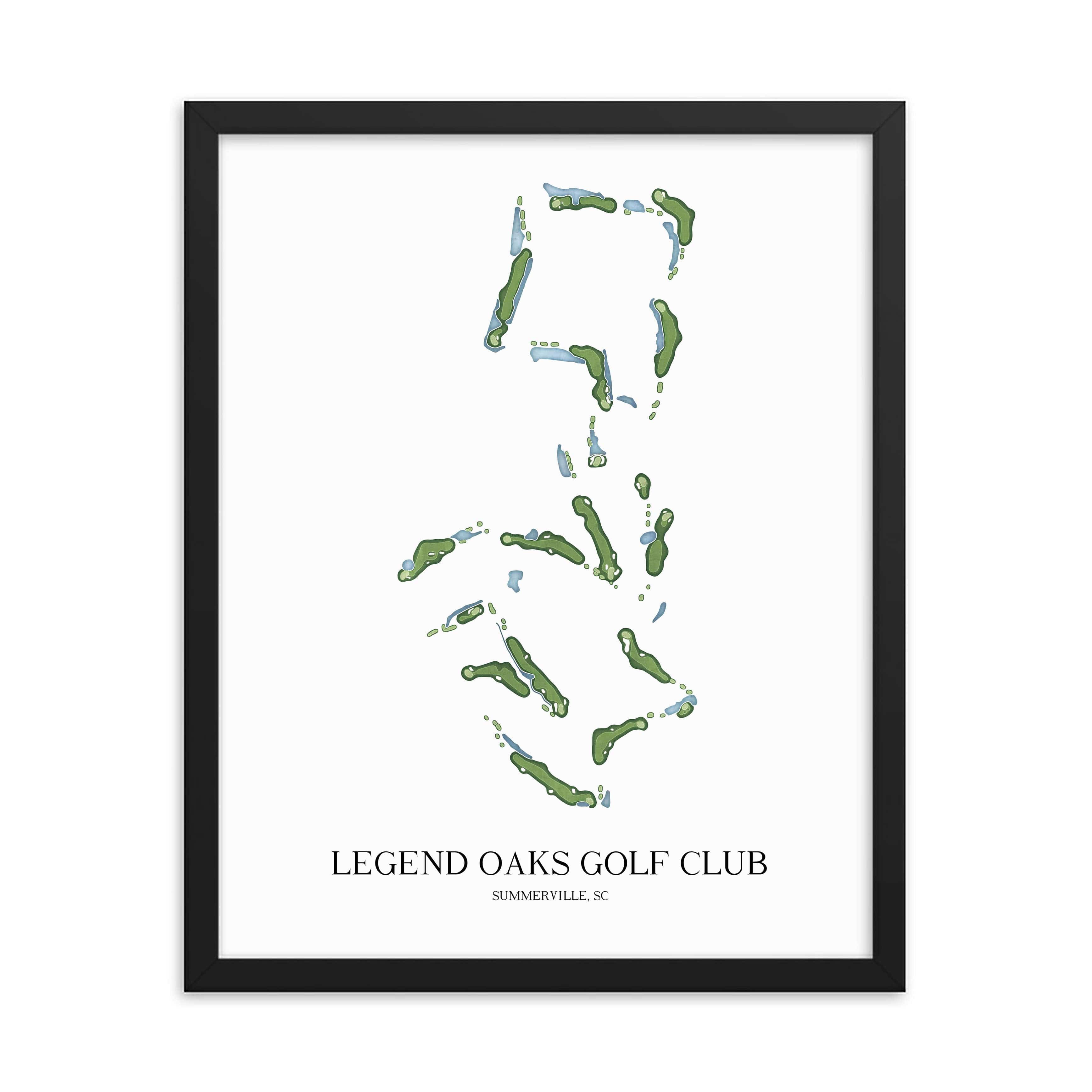 The 19th Hole Golf Shop - Golf Course Prints - Legend Oaks Golf Club Golf Course Map Golf Map