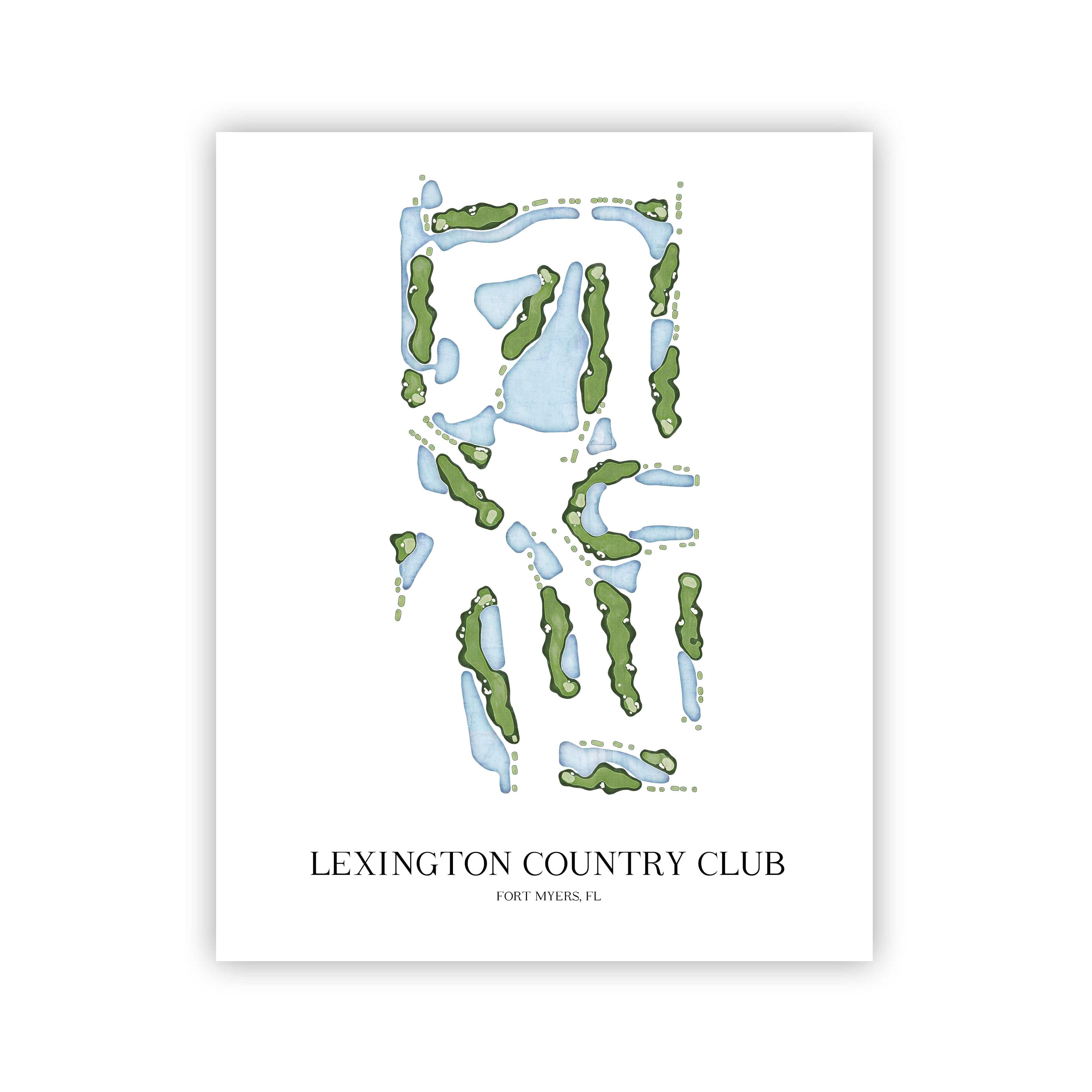 The 19th Hole Golf Shop - Golf Course Prints - Lexington Country Club Golf Course Map Golf Map