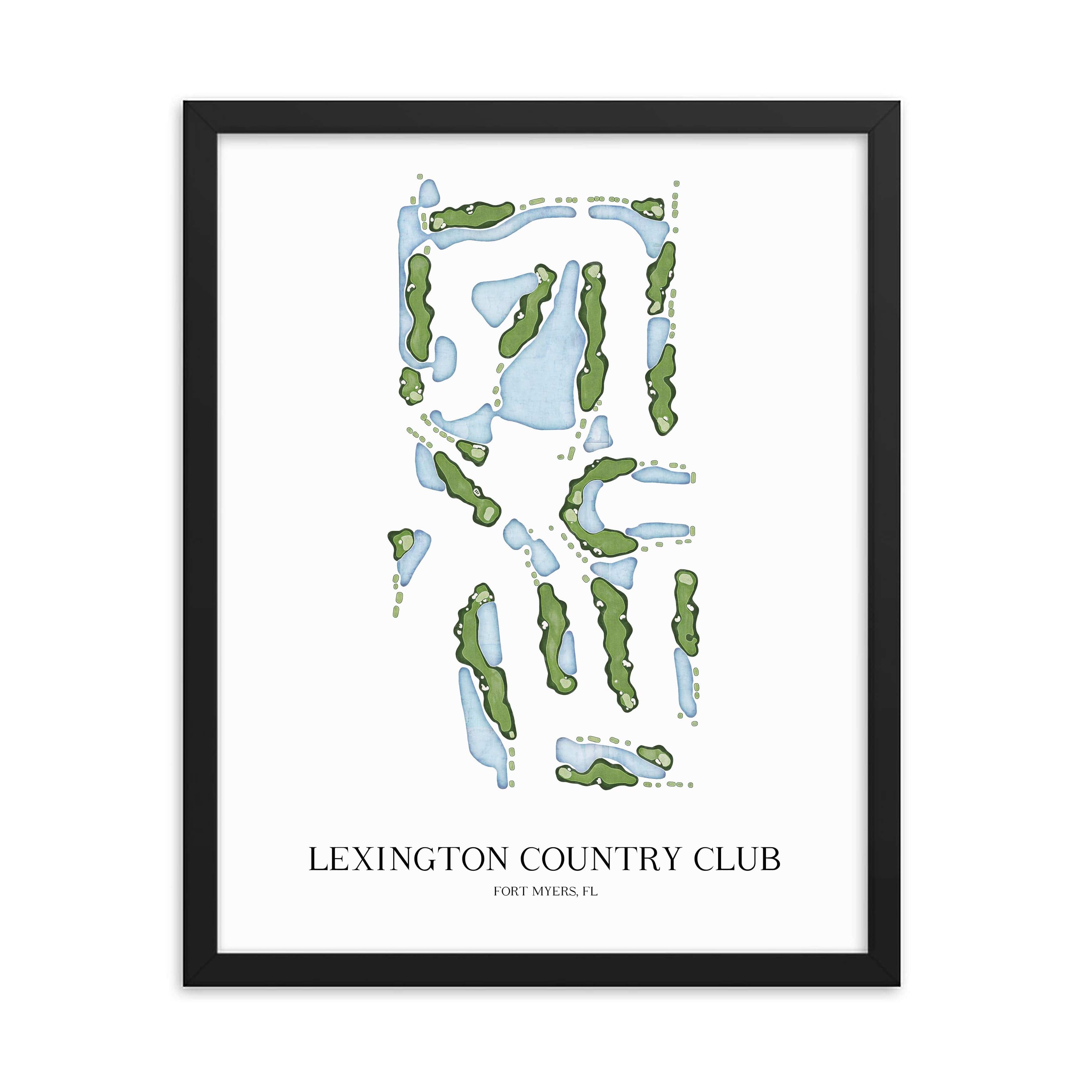 The 19th Hole Golf Shop - Golf Course Prints - Lexington Country Club Golf Course Map Golf Map