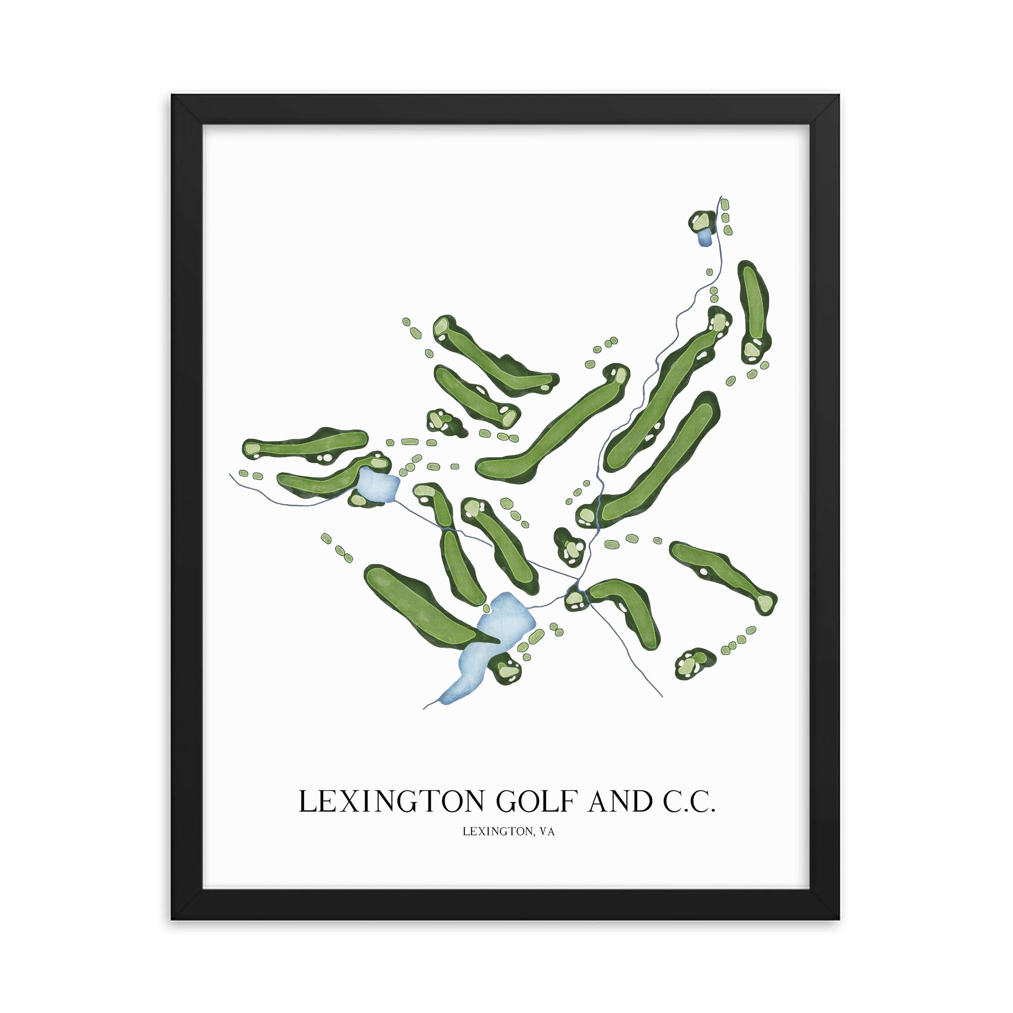 The 19th Hole Golf Shop - Golf Course Prints - Lexington Golf and Country Club Golf Course Map Golf Map