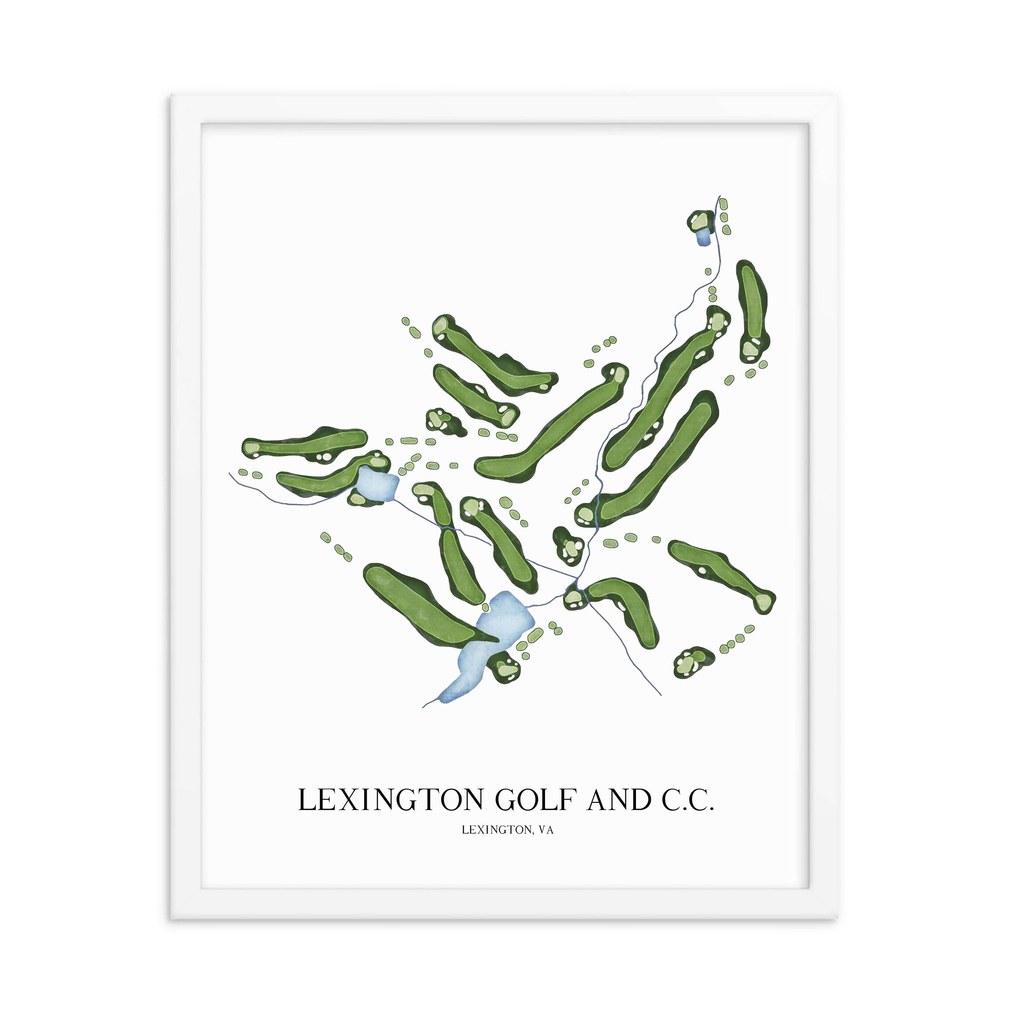 The 19th Hole Golf Shop - Golf Course Prints - Lexington Golf and Country Club Golf Course Map Golf Map