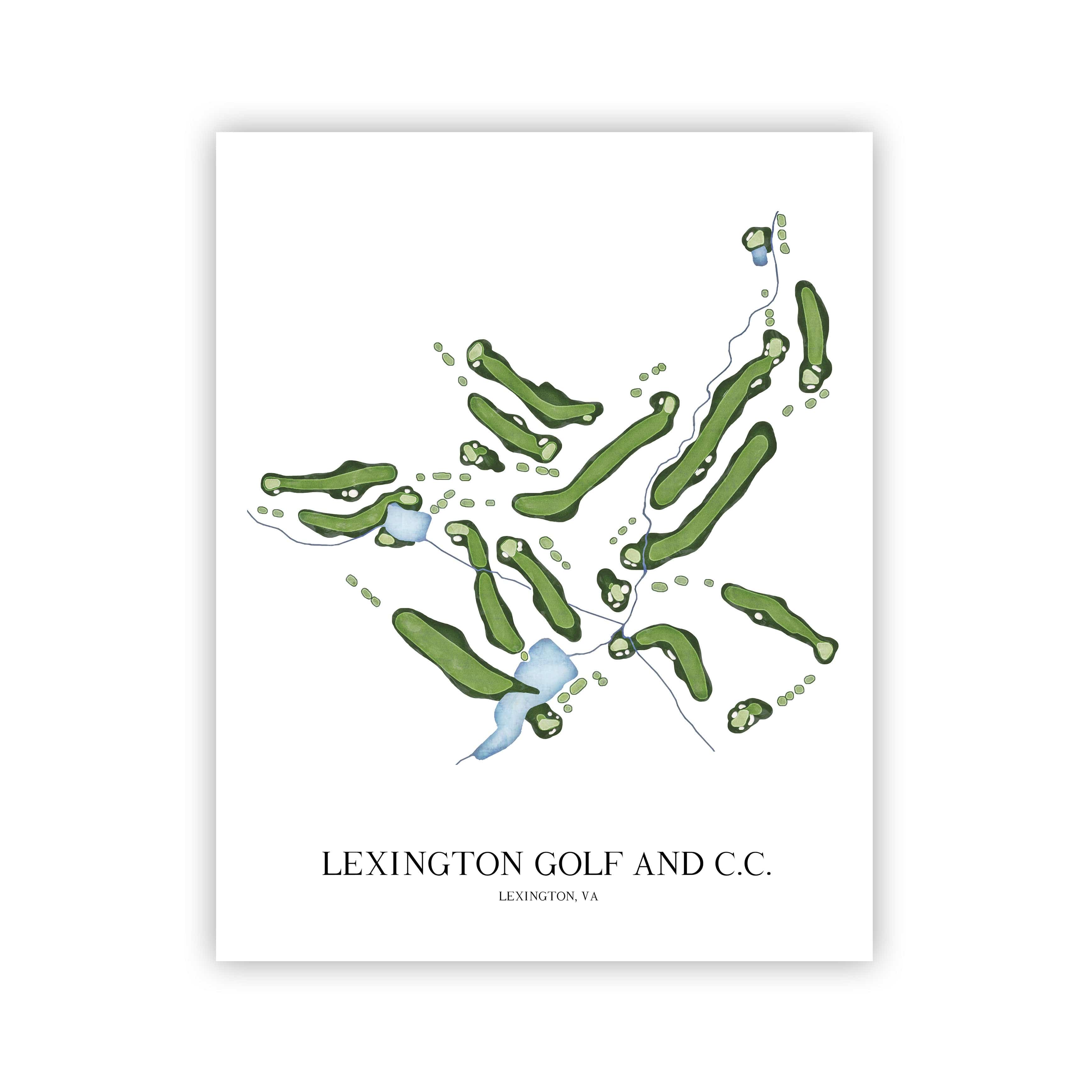 The 19th Hole Golf Shop - Golf Course Prints - Lexington Golf and Country Club Golf Course Map Golf Map