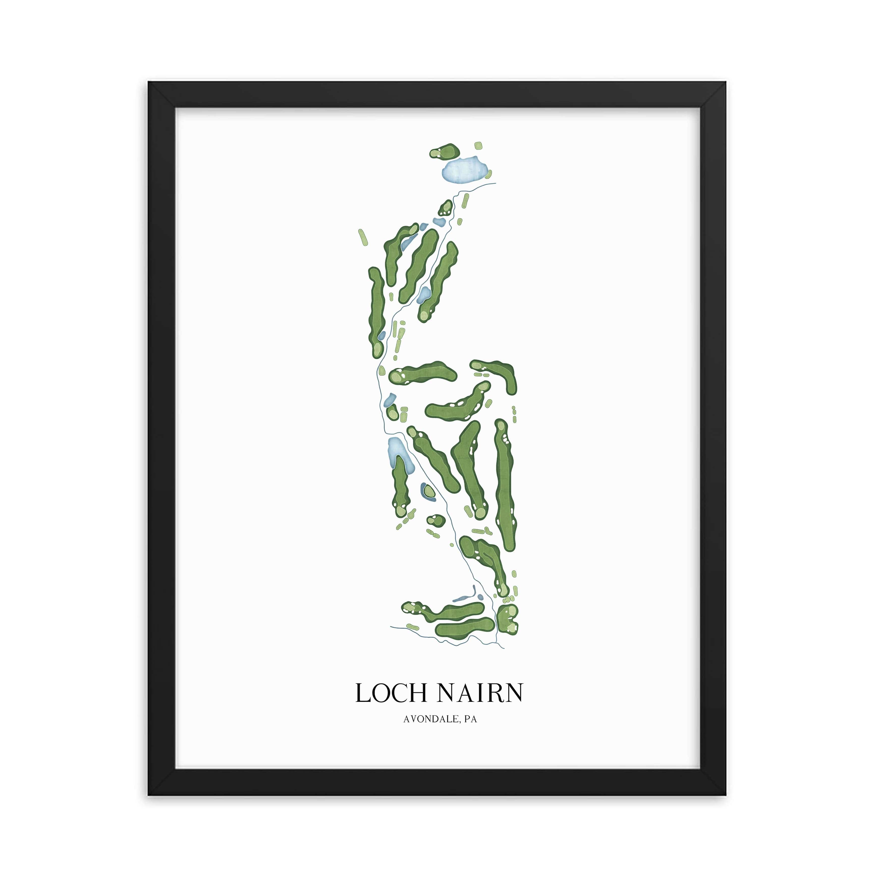The 19th Hole Golf Shop - Golf Course Prints - Loch Nairn Golf Course Map Golf Map
